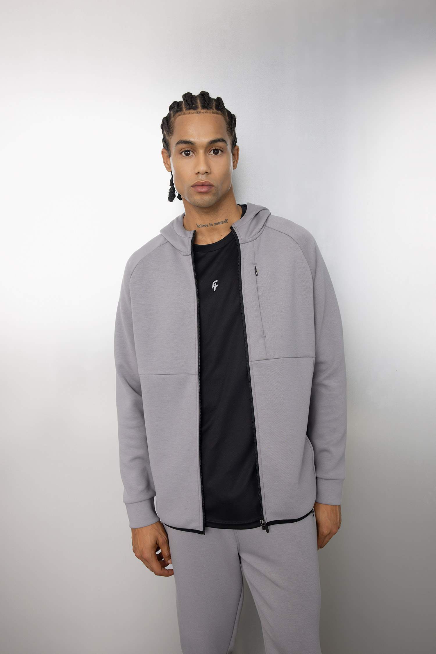 DeFactoFit Slim Fit Zippered Scuba Fabric Cardigan