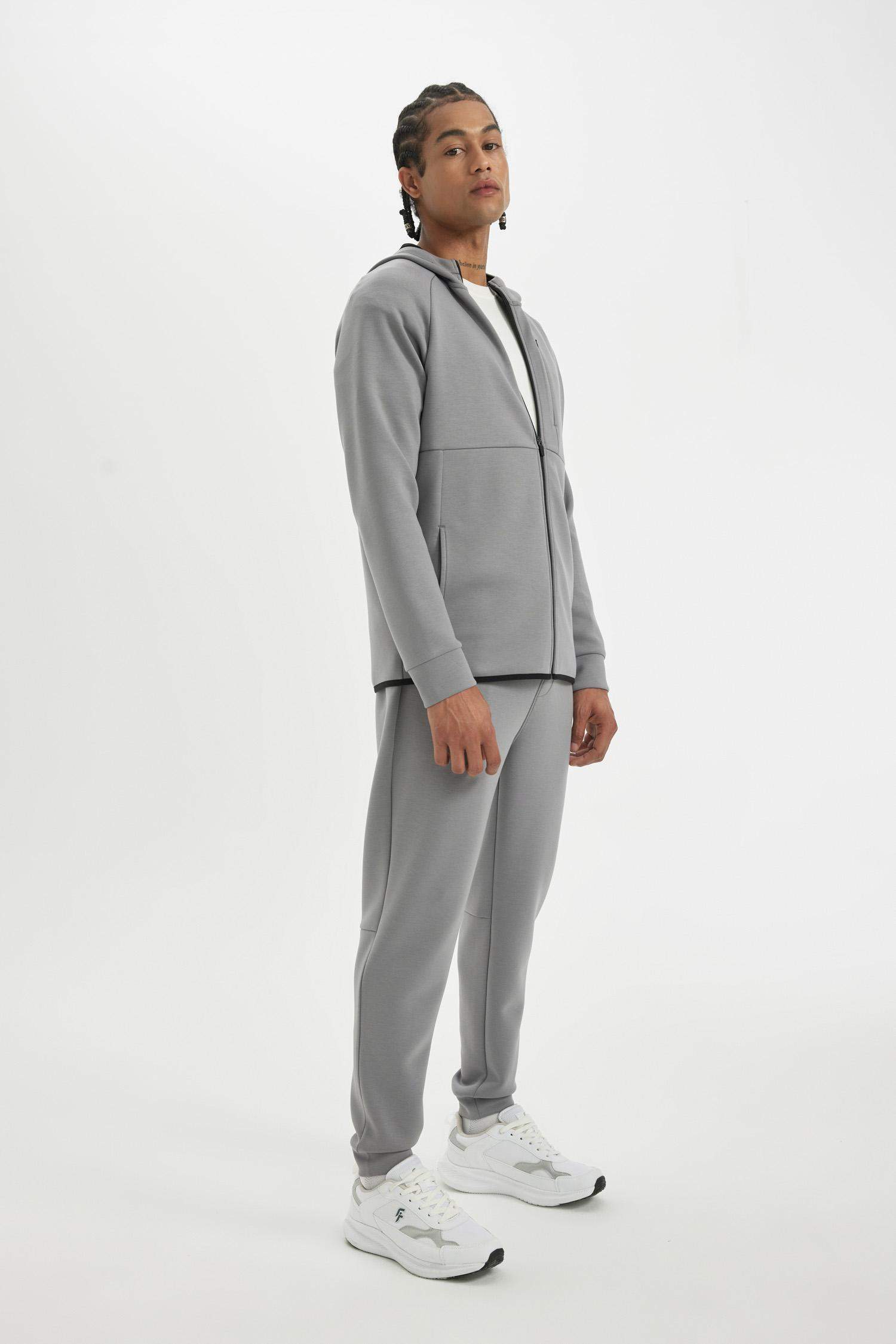 DeFactoFit Slim Fit Zippered Scuba Fabric Cardigan