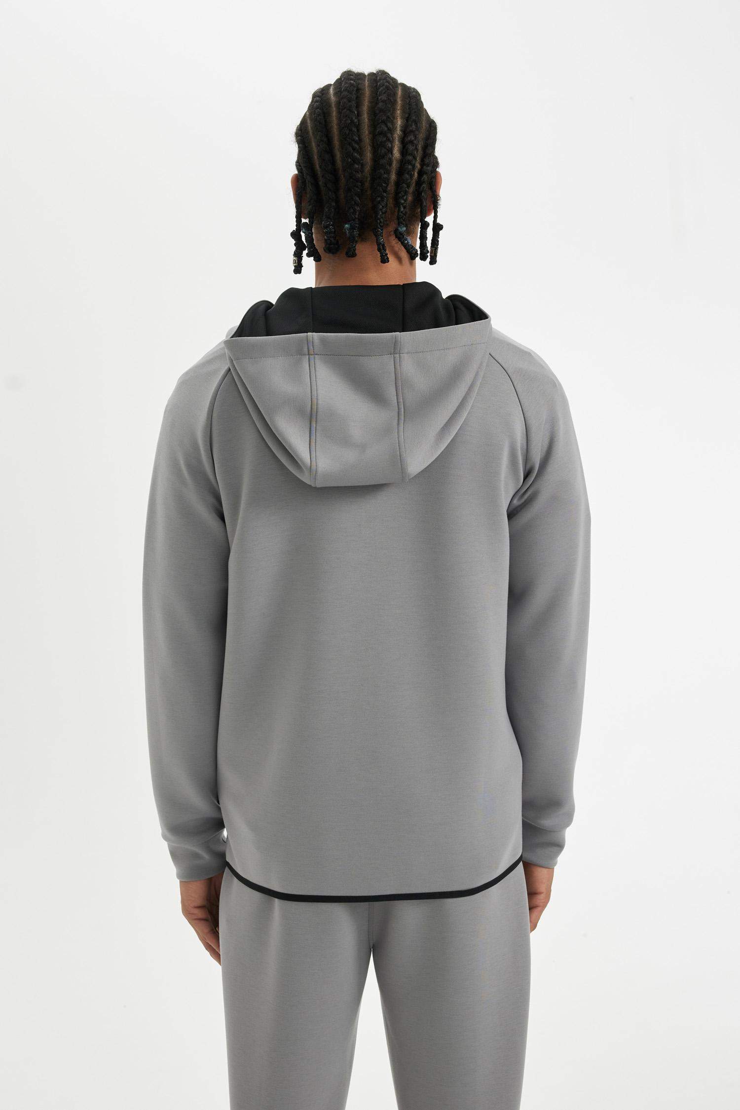 DeFactoFit Slim Fit Zippered Scuba Fabric Cardigan