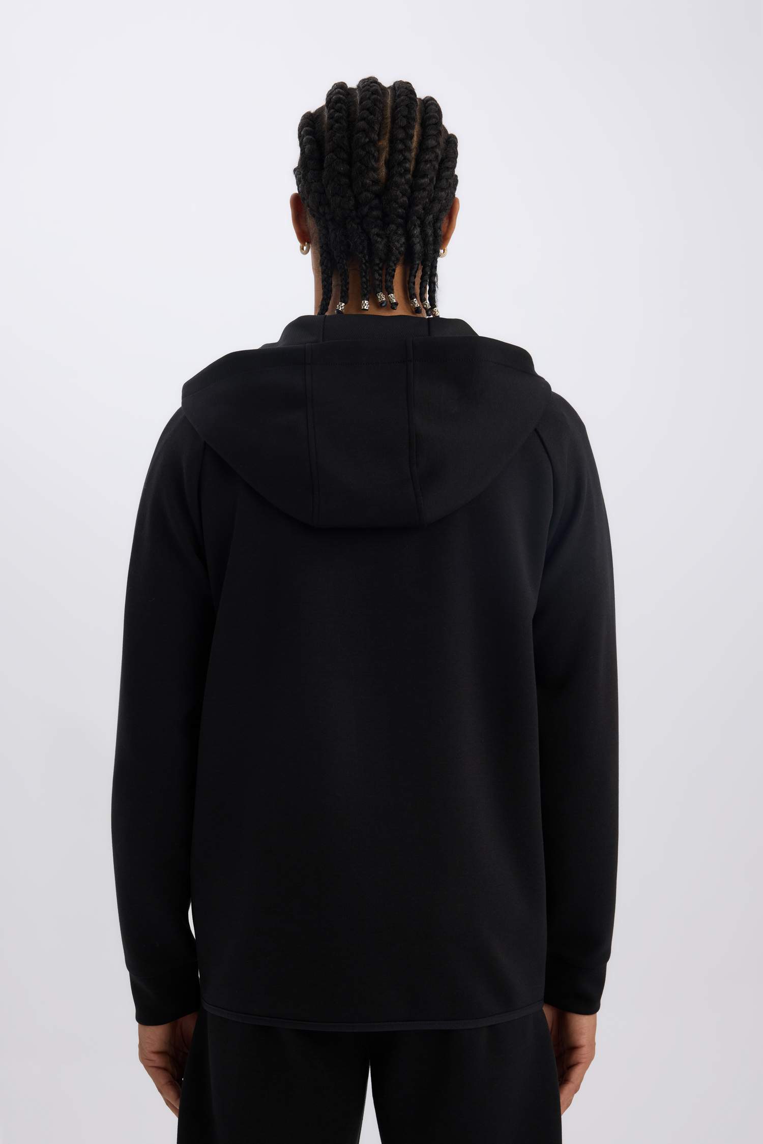 DeFactoFit Slim Fit Dar Kesim Kapüşonlu Skuba Dalgıç Kumaş Fermuarlı Sporcu Sweatshirt