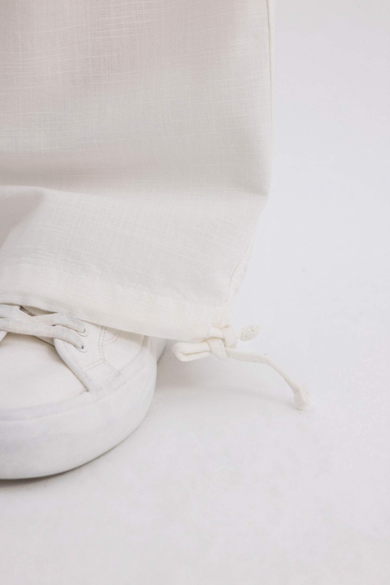 Coool Paraşüt Gabardin Pantolon Beli Bağcıklı Cepli Geniş Bol Paça