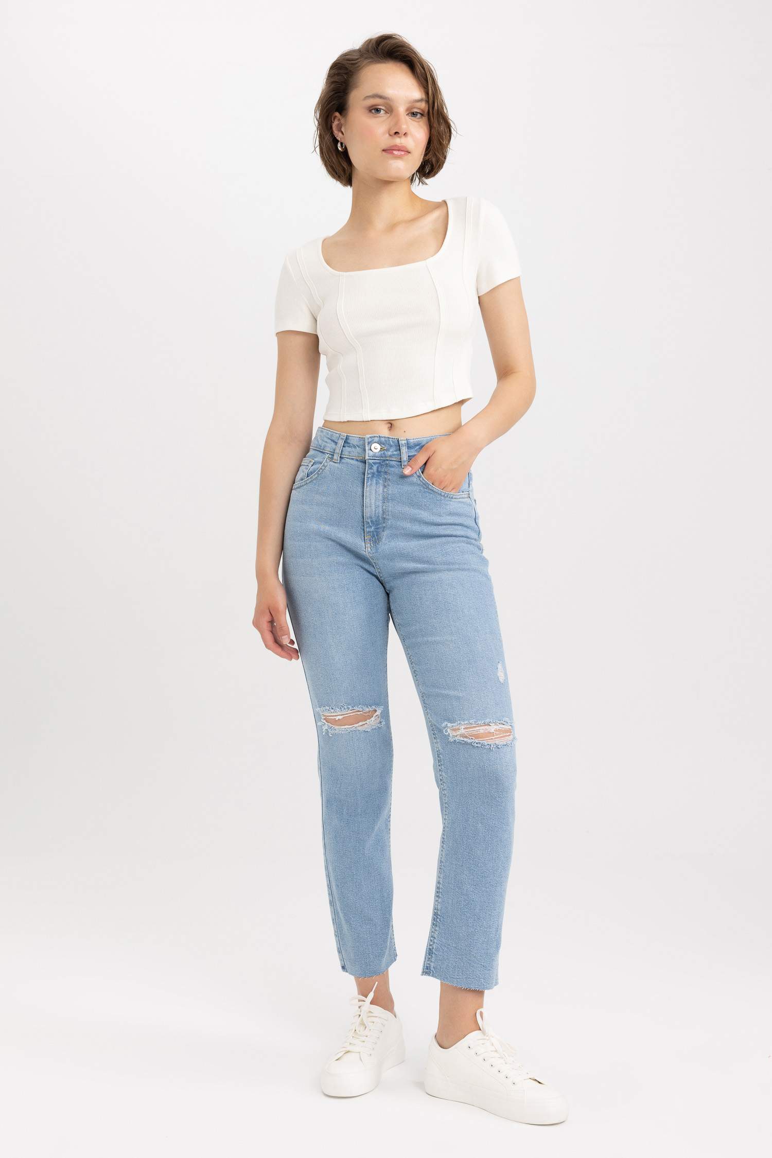 Джинсы Mary Vintage Straght с высокой талией