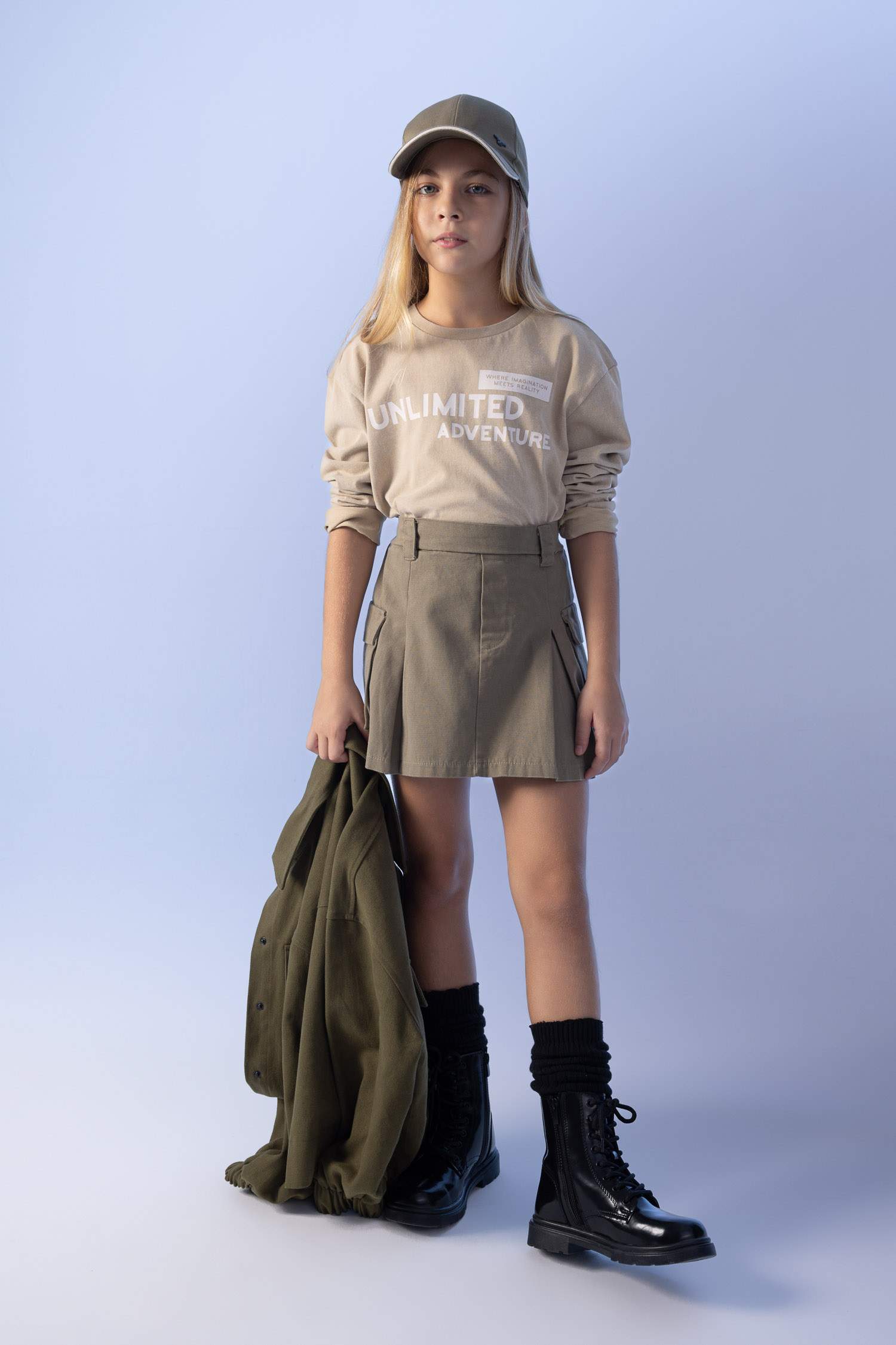 Girl khaki outlet skirt