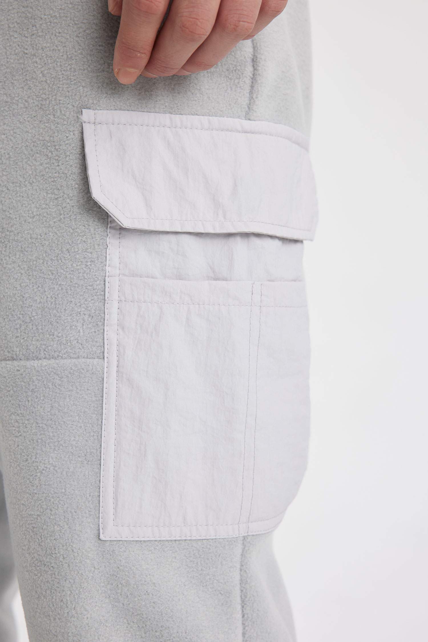 Regular Fit With Cargo Pocket fleece Trousers