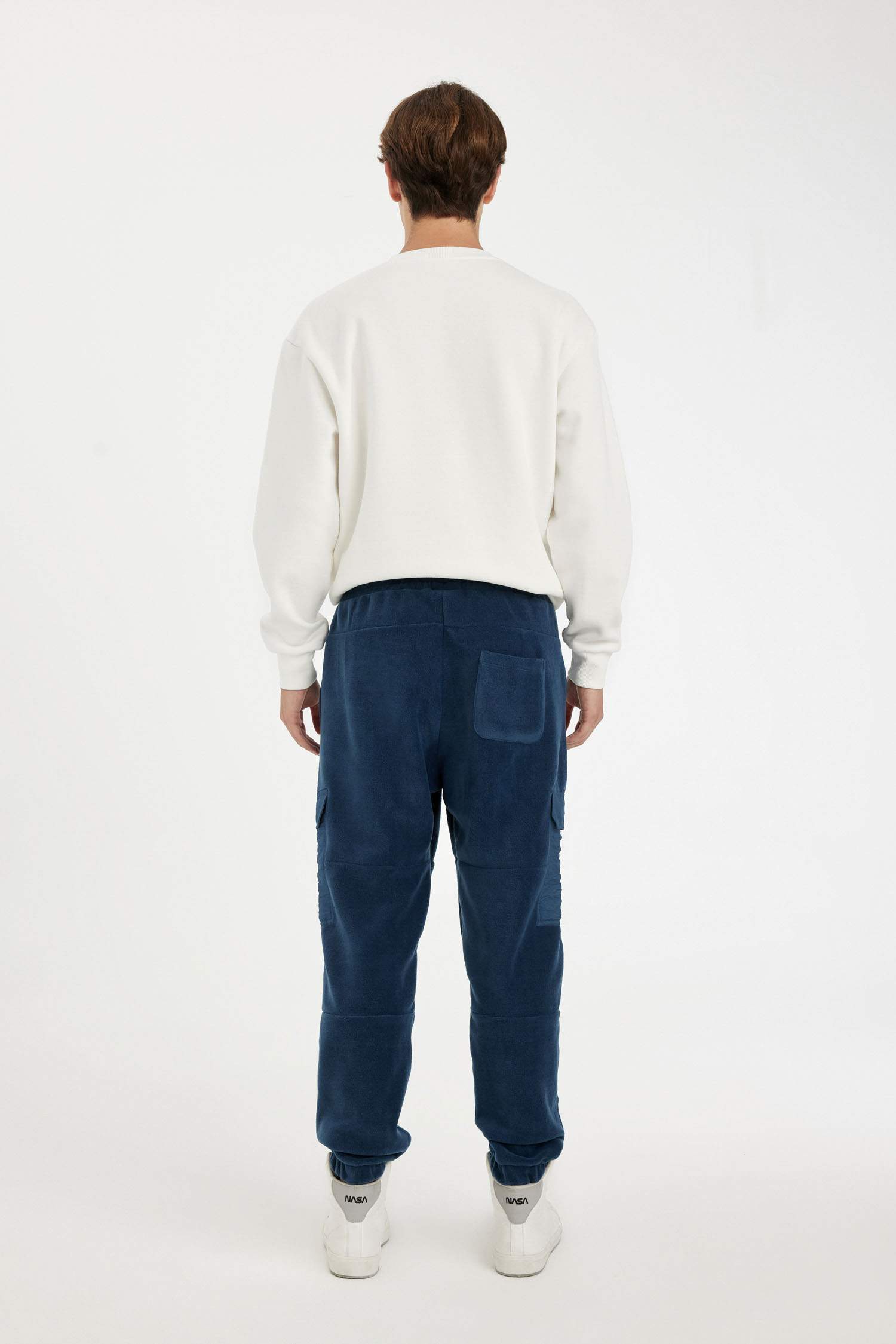 Regular Fit Polar Eşofman Altı Beli Paçası Lastikli Kargo Cepli