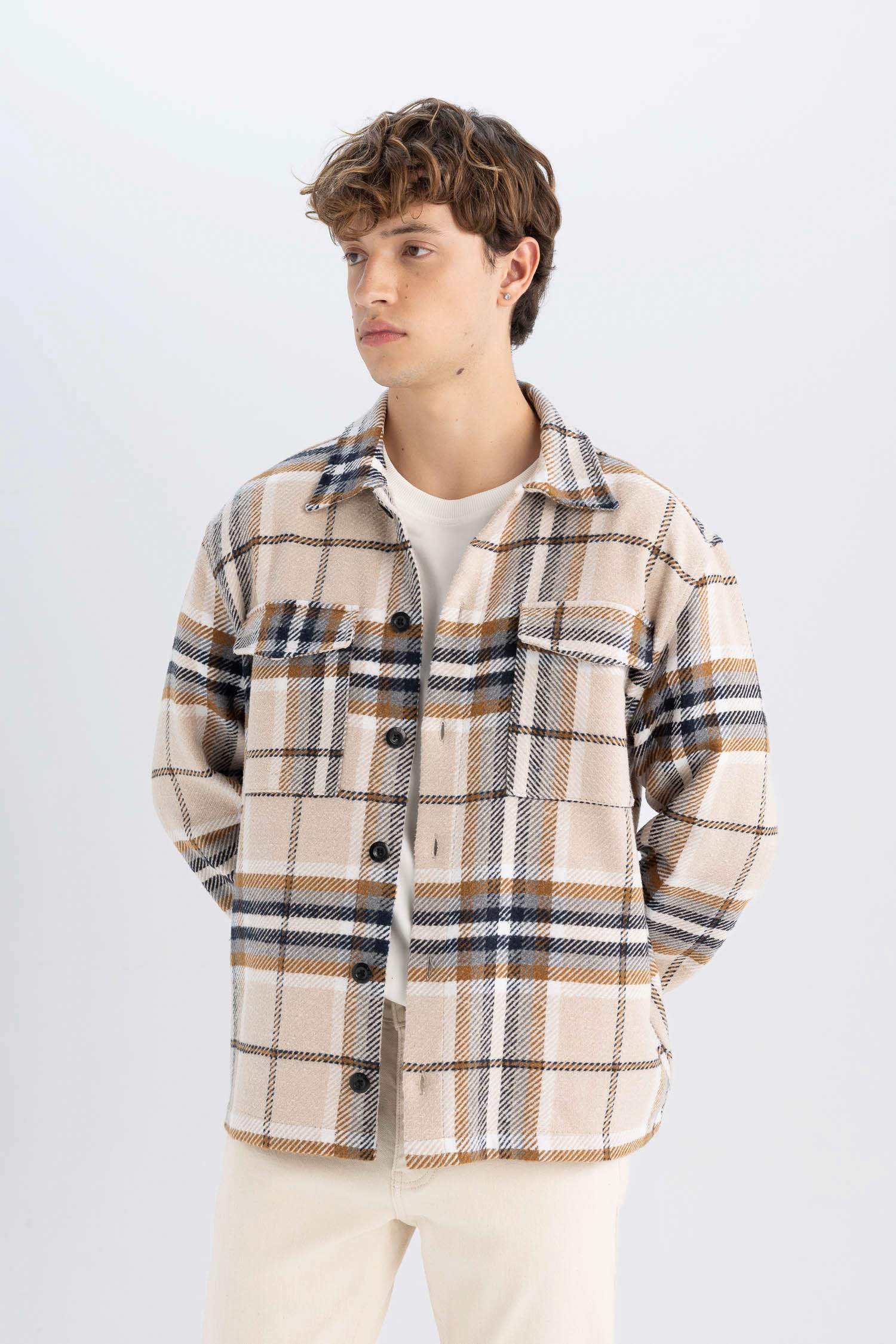 Relax Fit Kareli Oduncu Flanel Uzun Kollu Gömlek