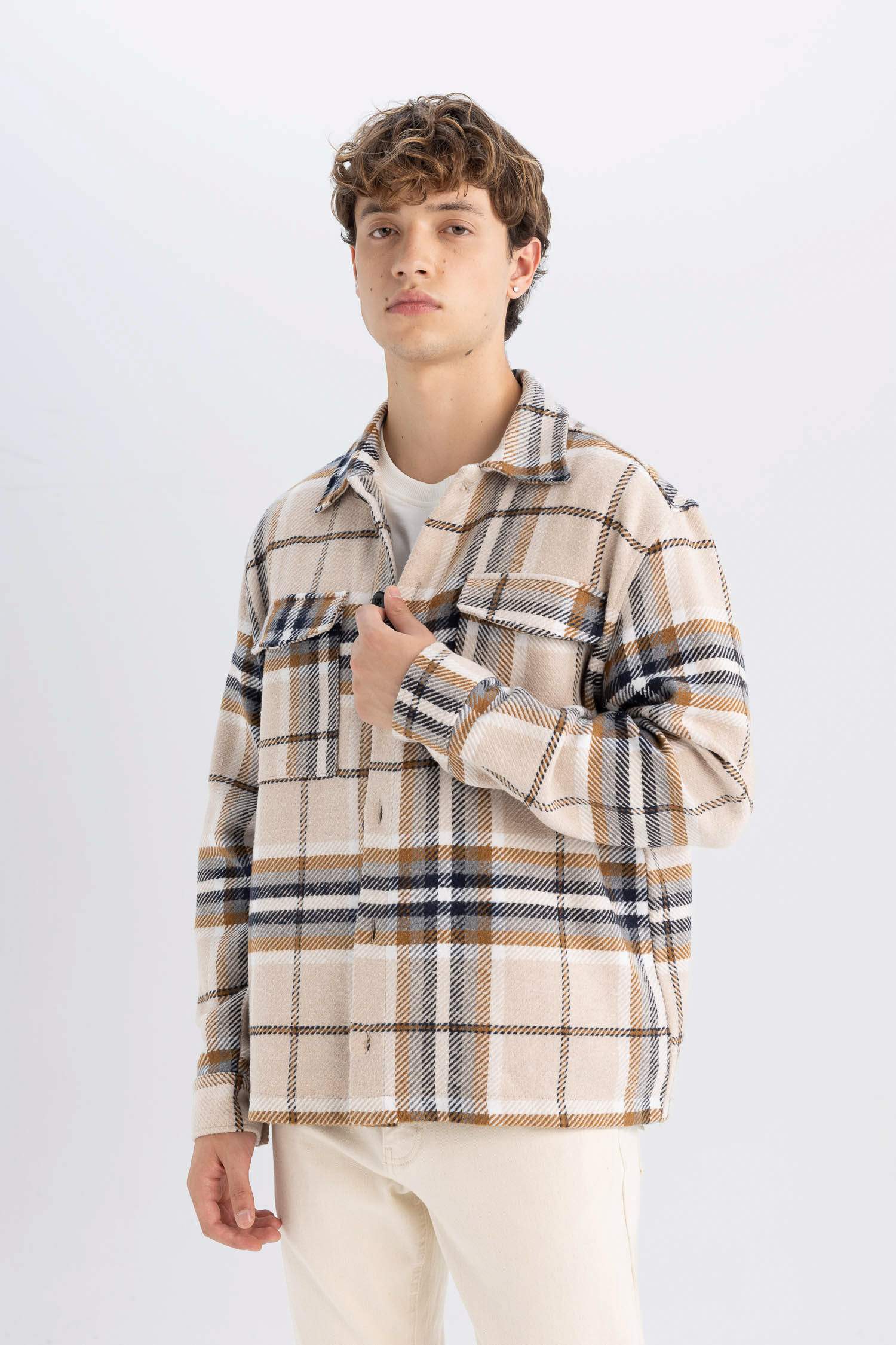 Relax Fit Kareli Oduncu Flanel Uzun Kollu Gömlek