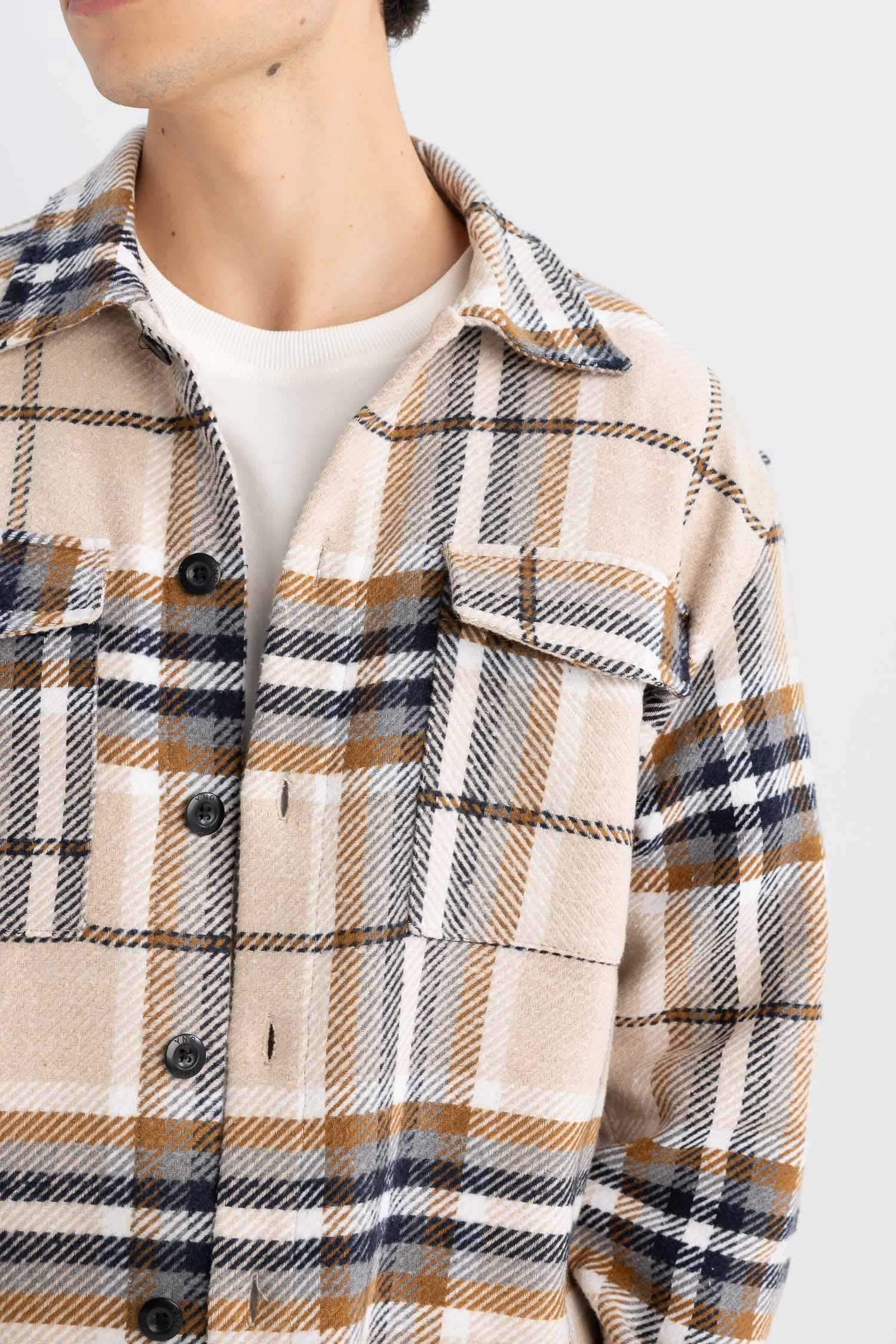 Relax Fit Kareli Oduncu Flanel Uzun Kollu Gömlek