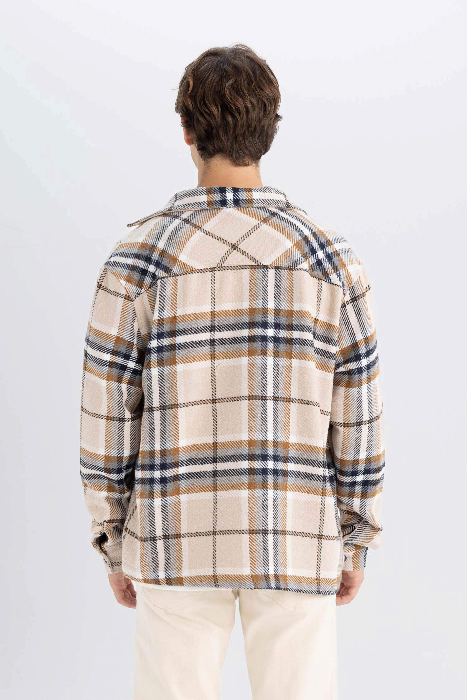 Relax Fit Kareli Oduncu Flanel Uzun Kollu Gömlek