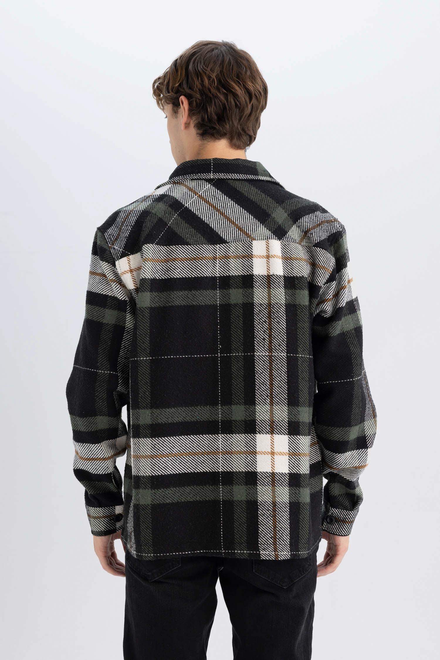 релакс пішімі чек Ұзын жеңді көйлек