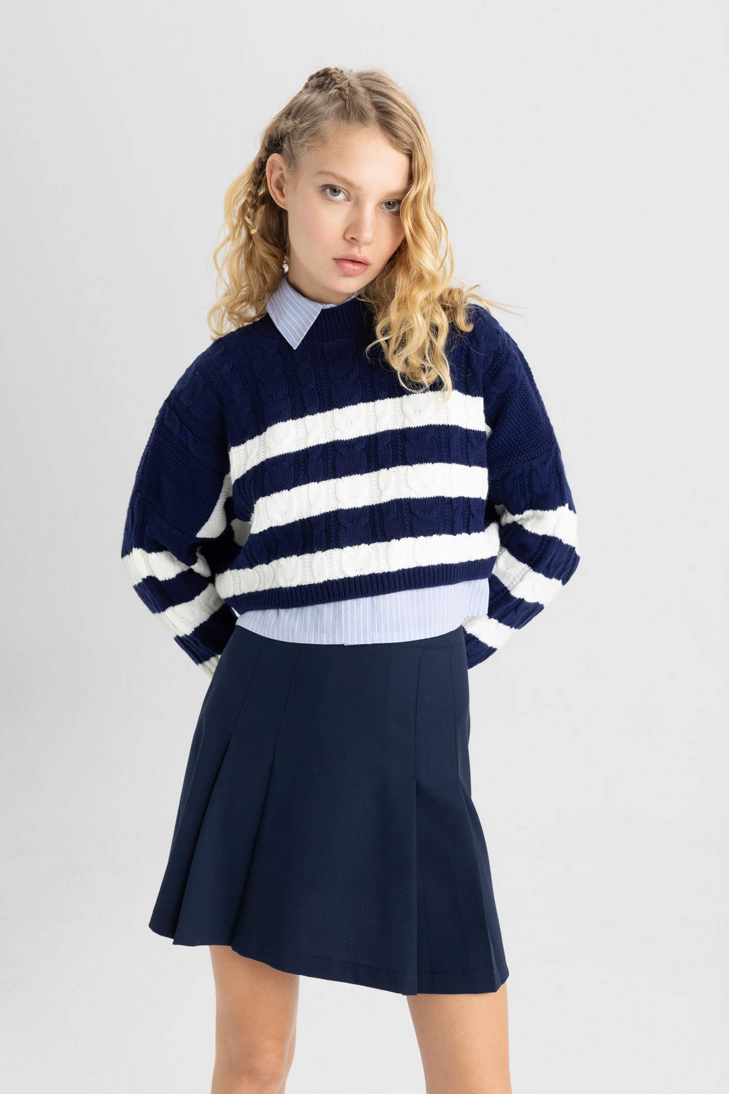 Pull-Over Coupe Régulière Col Rond