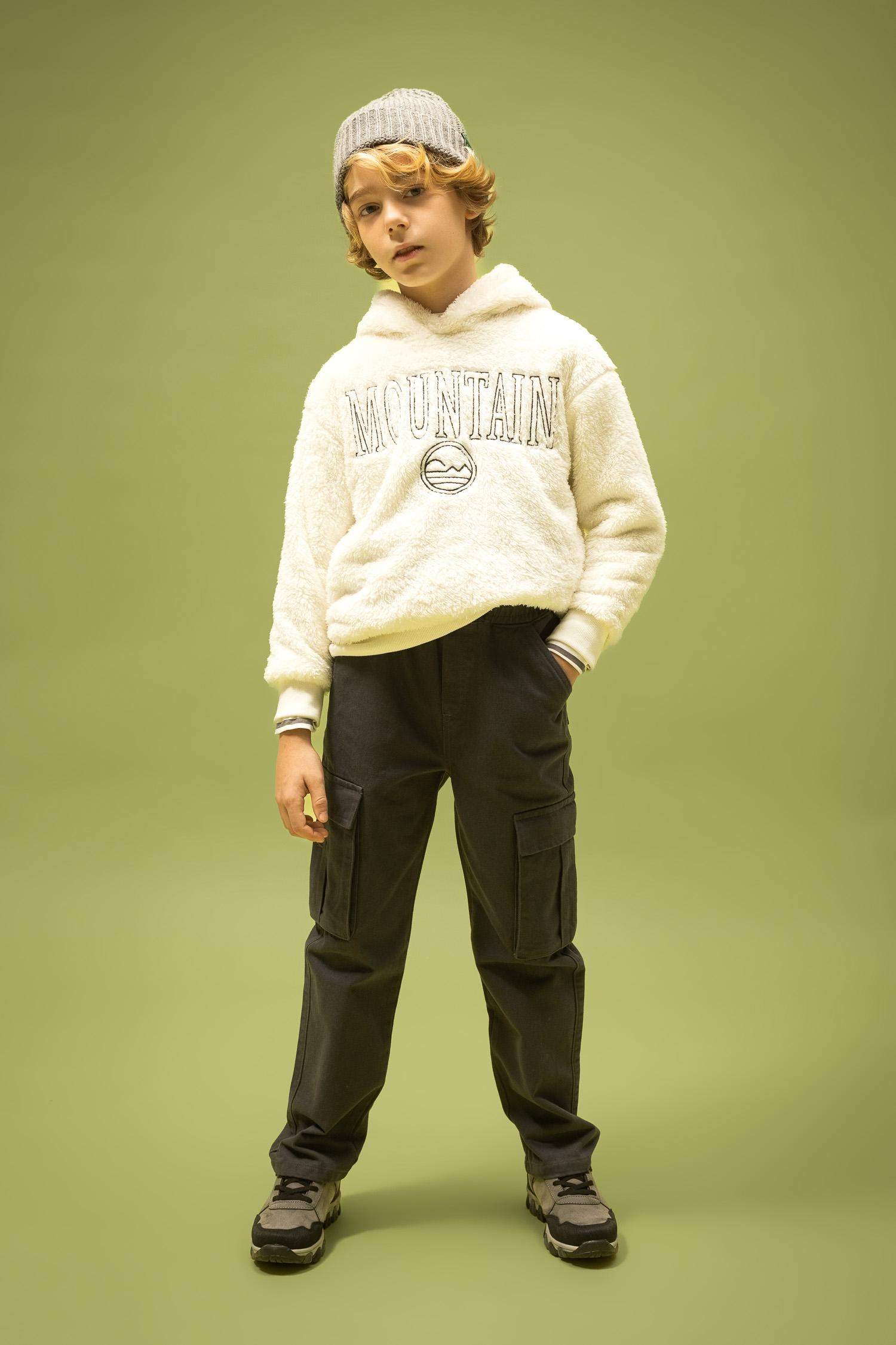 Boy Cargo Fit Gabardine Trousers