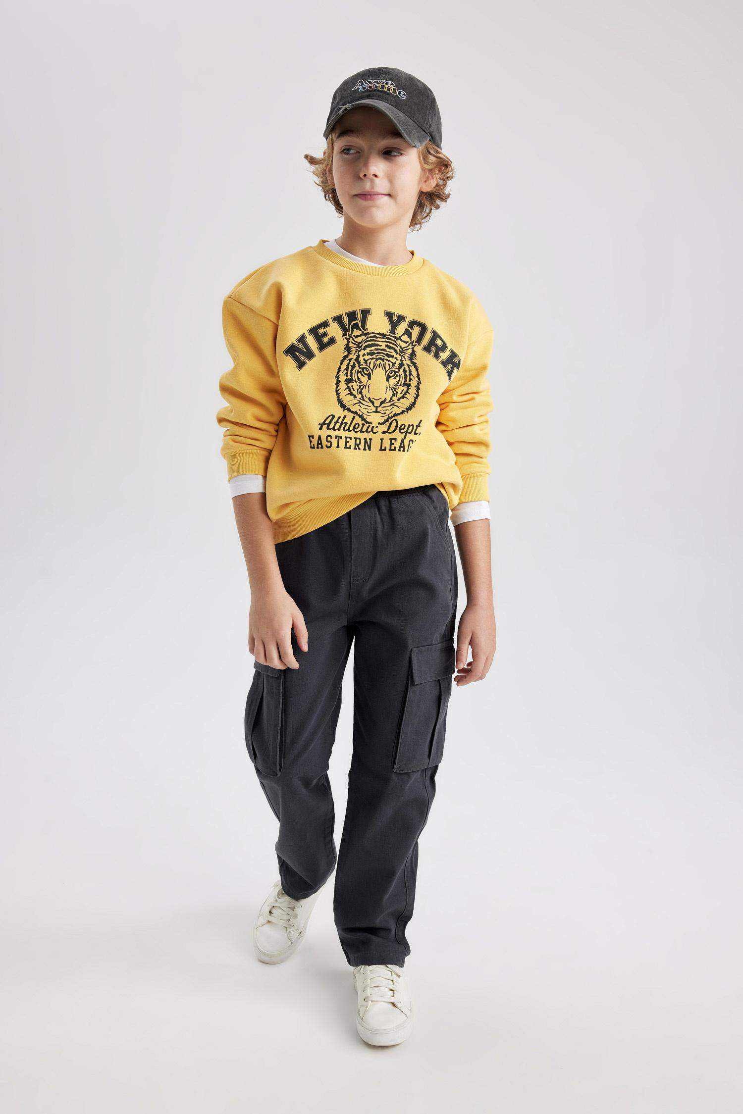 Boy Cargo Fit Gabardine Trousers