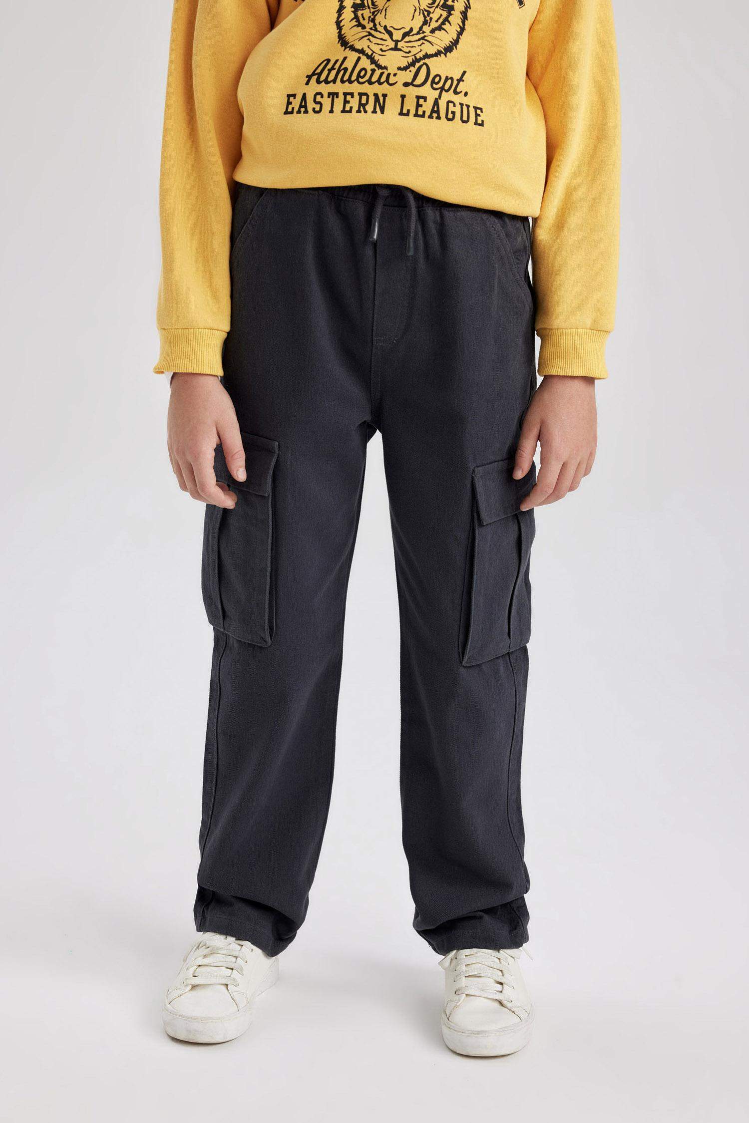 Boy Cargo Fit Gabardine Trousers