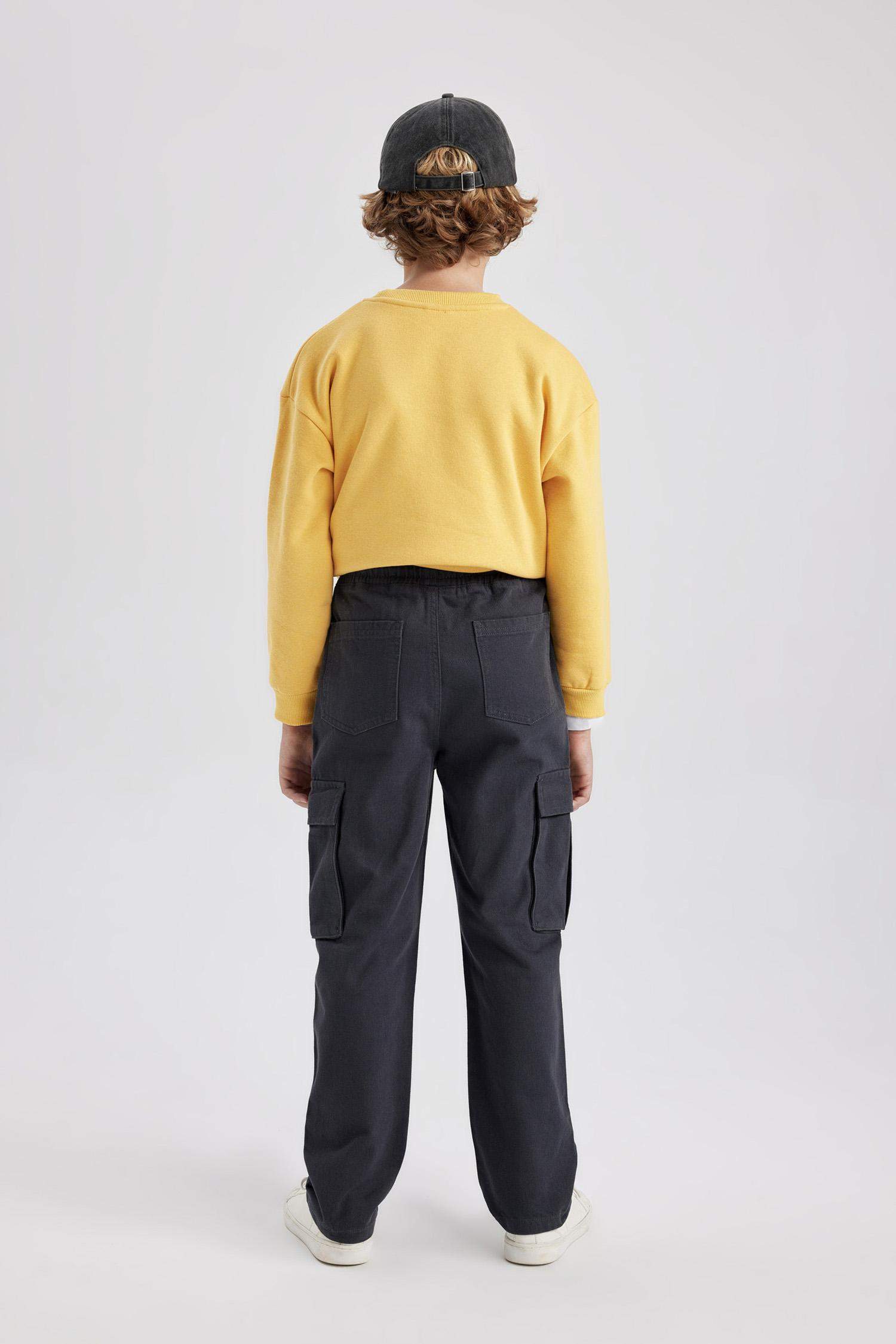 Boy Cargo Fit Gabardine Trousers