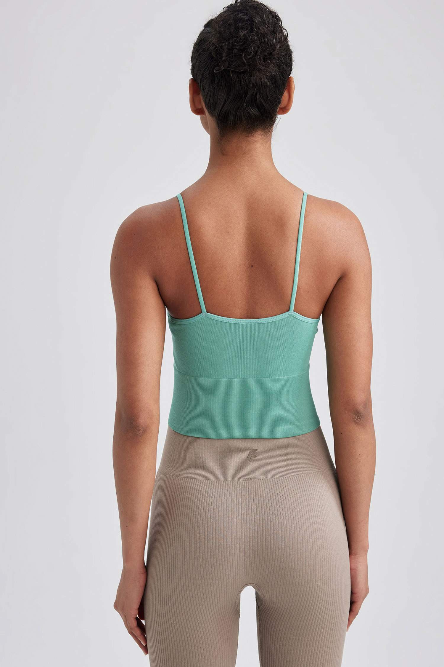 DeFactoFit Seamless V-Neck Sports Crop Top