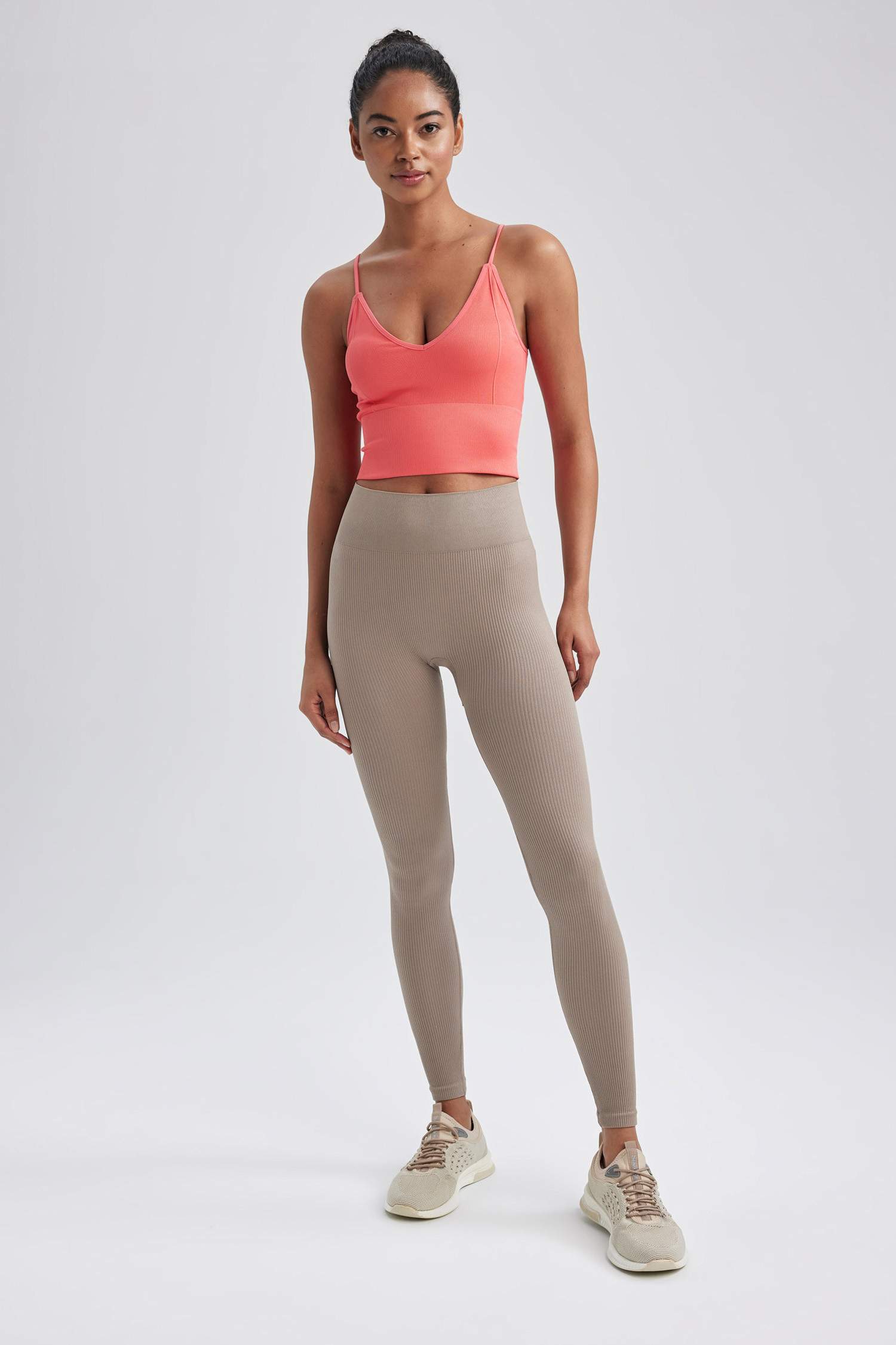 DeFactoFit Seamless V Neck Sports T-Shirt