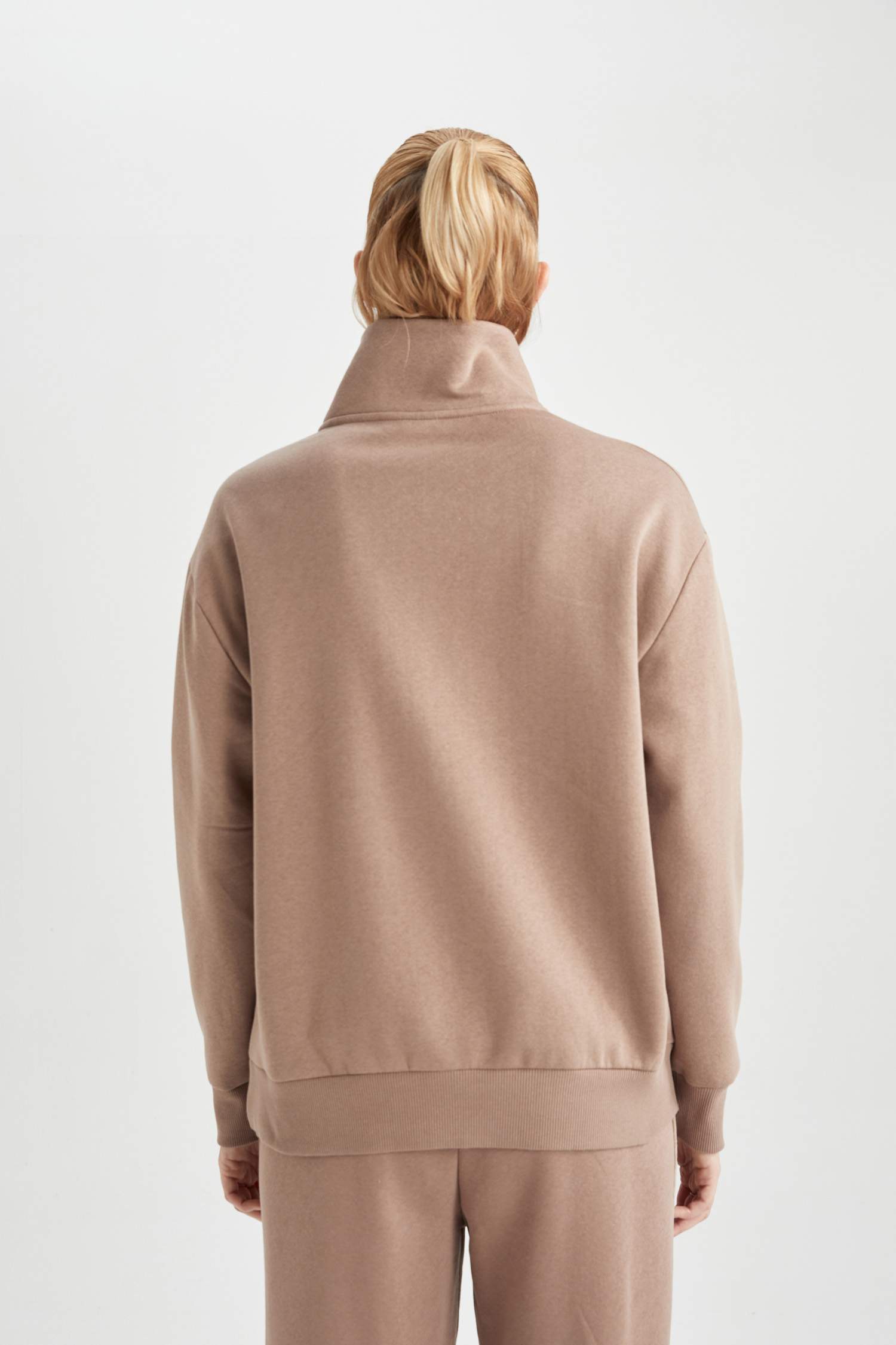 Sweatshirt de sport Coupe Oversize Polaire col montant