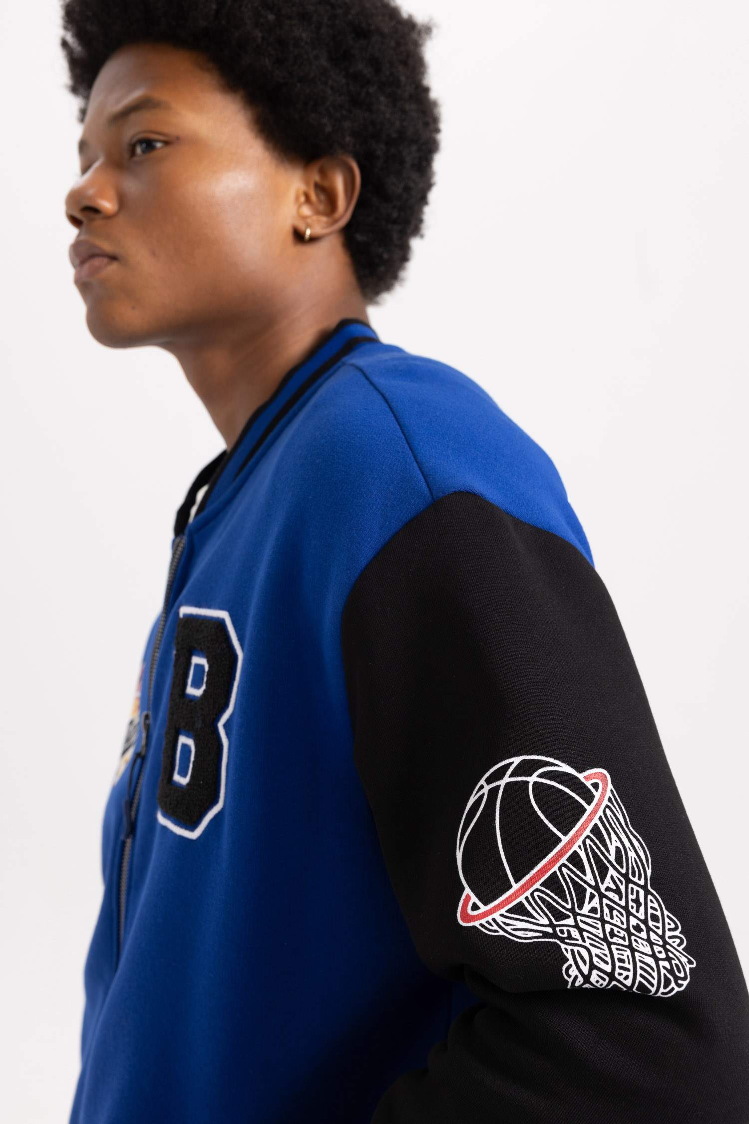 DeFactoFit Oversize Fit Back Printed Bomber Jacket