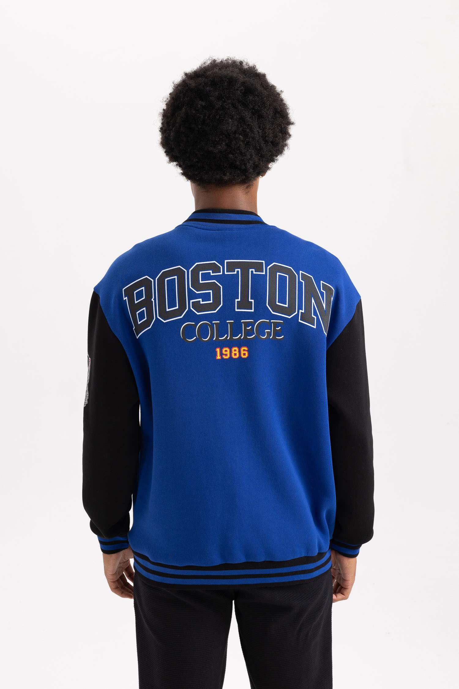 DeFactoFit Oversize Fit Back Printed Bomber Jacket