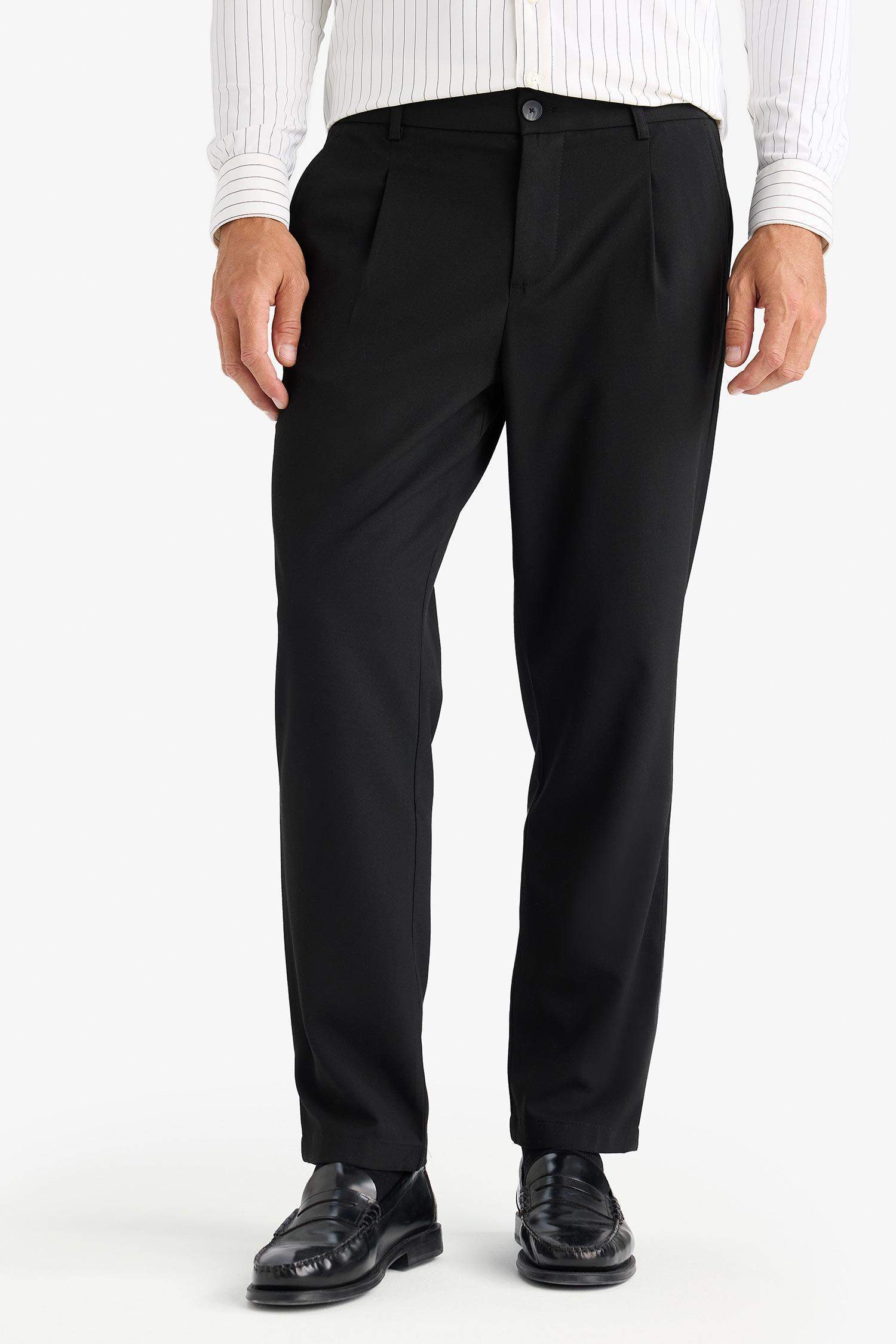 Tailored Regular Fit Basic Straight Leg Trousers