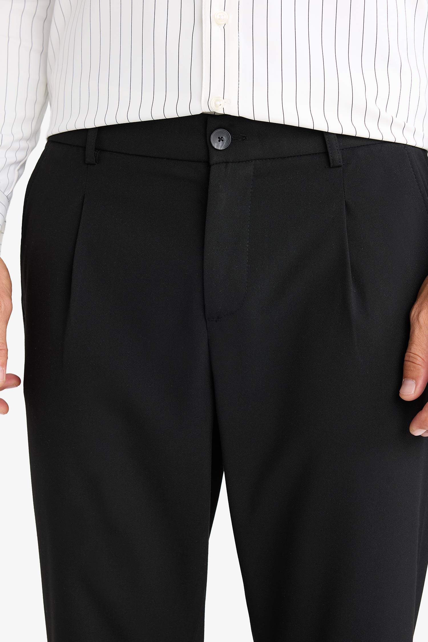 Tailored Regular Fit Basic Straight Leg Trousers
