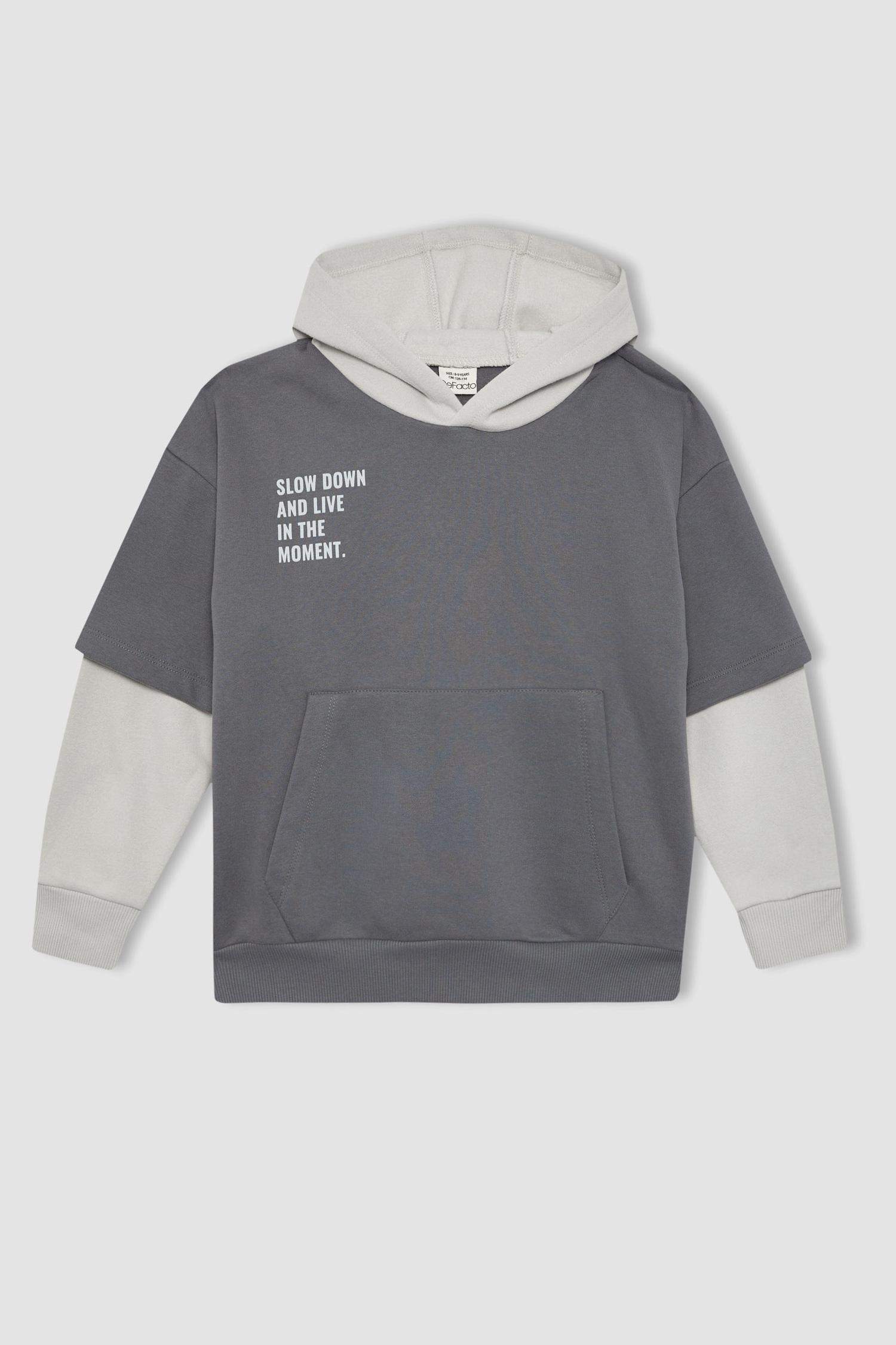 Boy Oversize Fit Hooded Sweatshirt