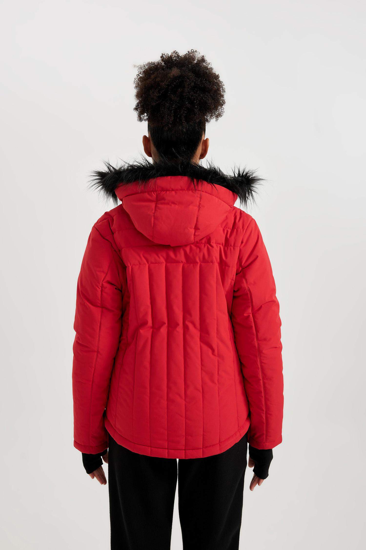 DeFactoFit Kayak Montu Su İtici Rüzgar Geçirmez Slim Fit Dar Kesim Kapüşonlu Fermuarlı Cepli Ultra Korumalı