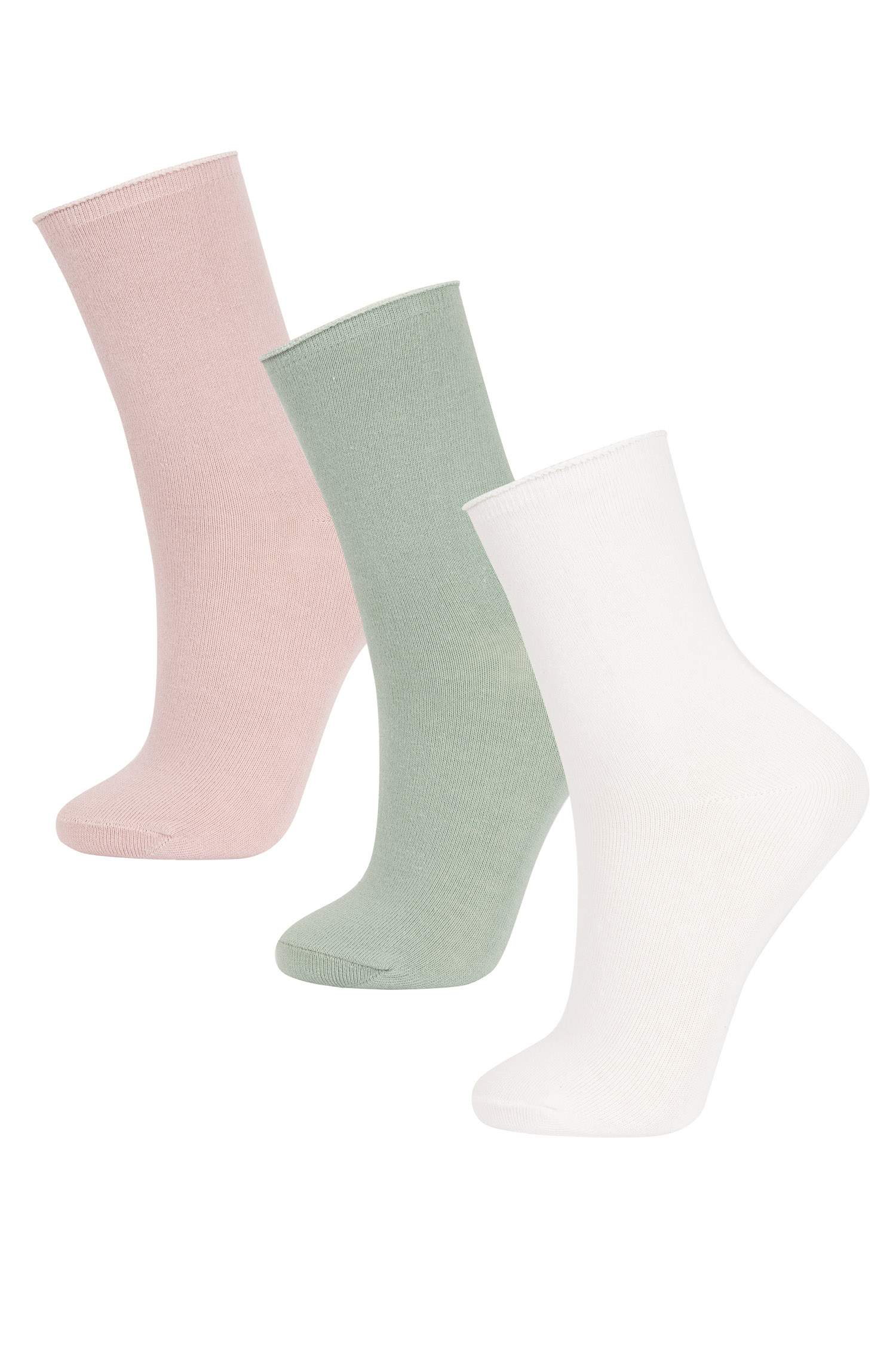 Kadın 3'lü Pamuklu Uzun Çorap