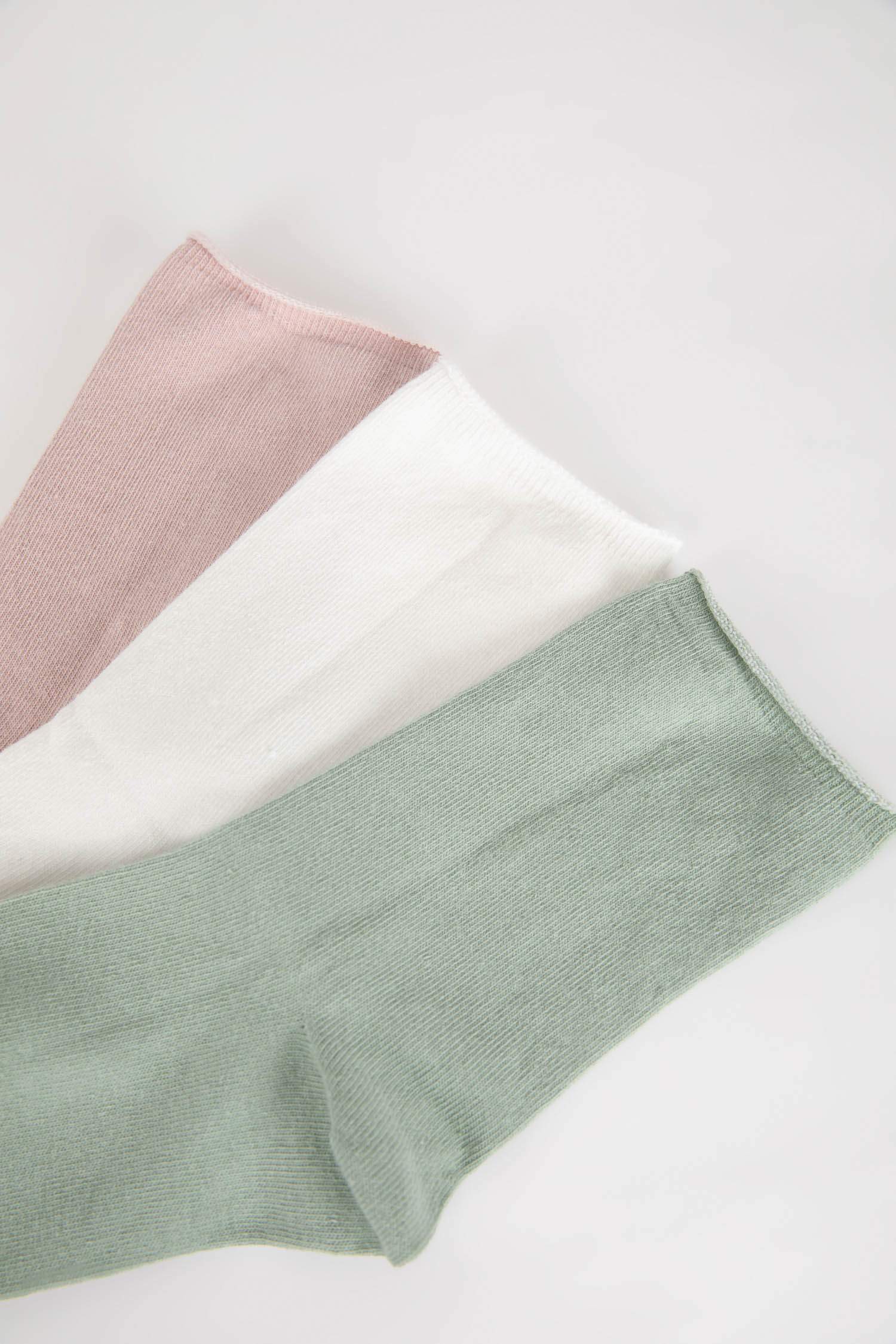 Kadın 3'lü Pamuklu Uzun Çorap