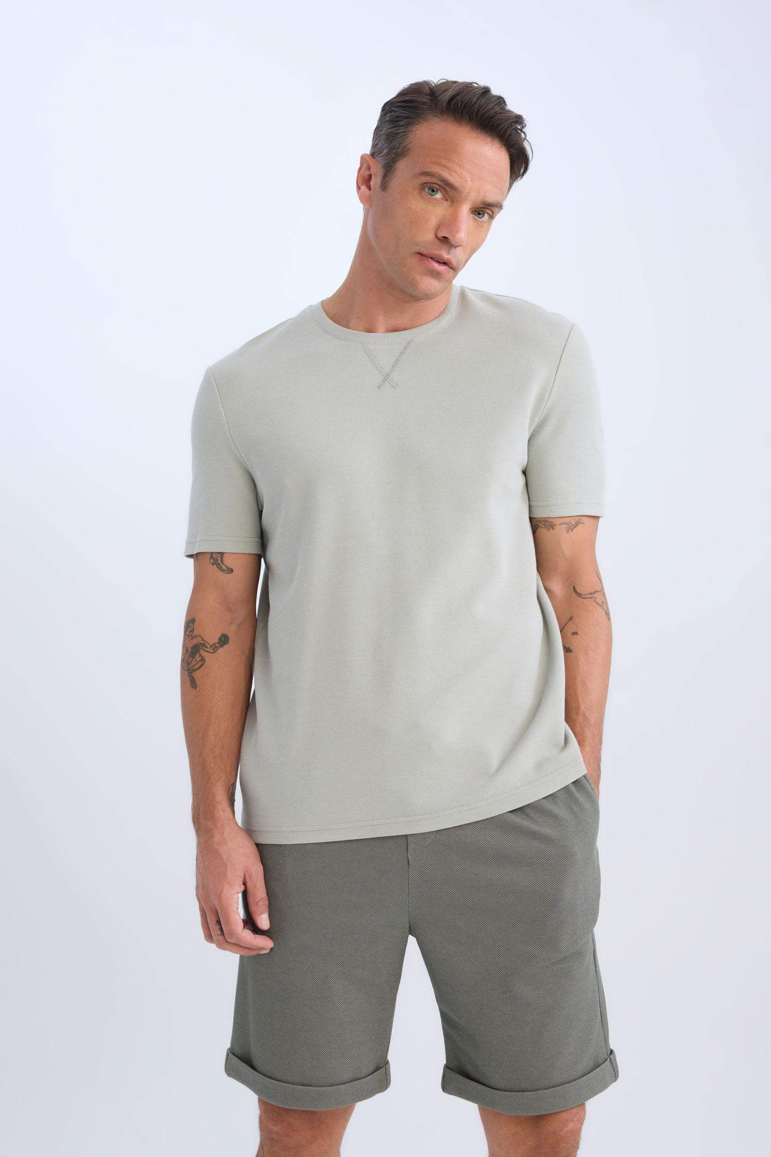 Beli Bağcıklı Yazlık Pike Bermuda Şort