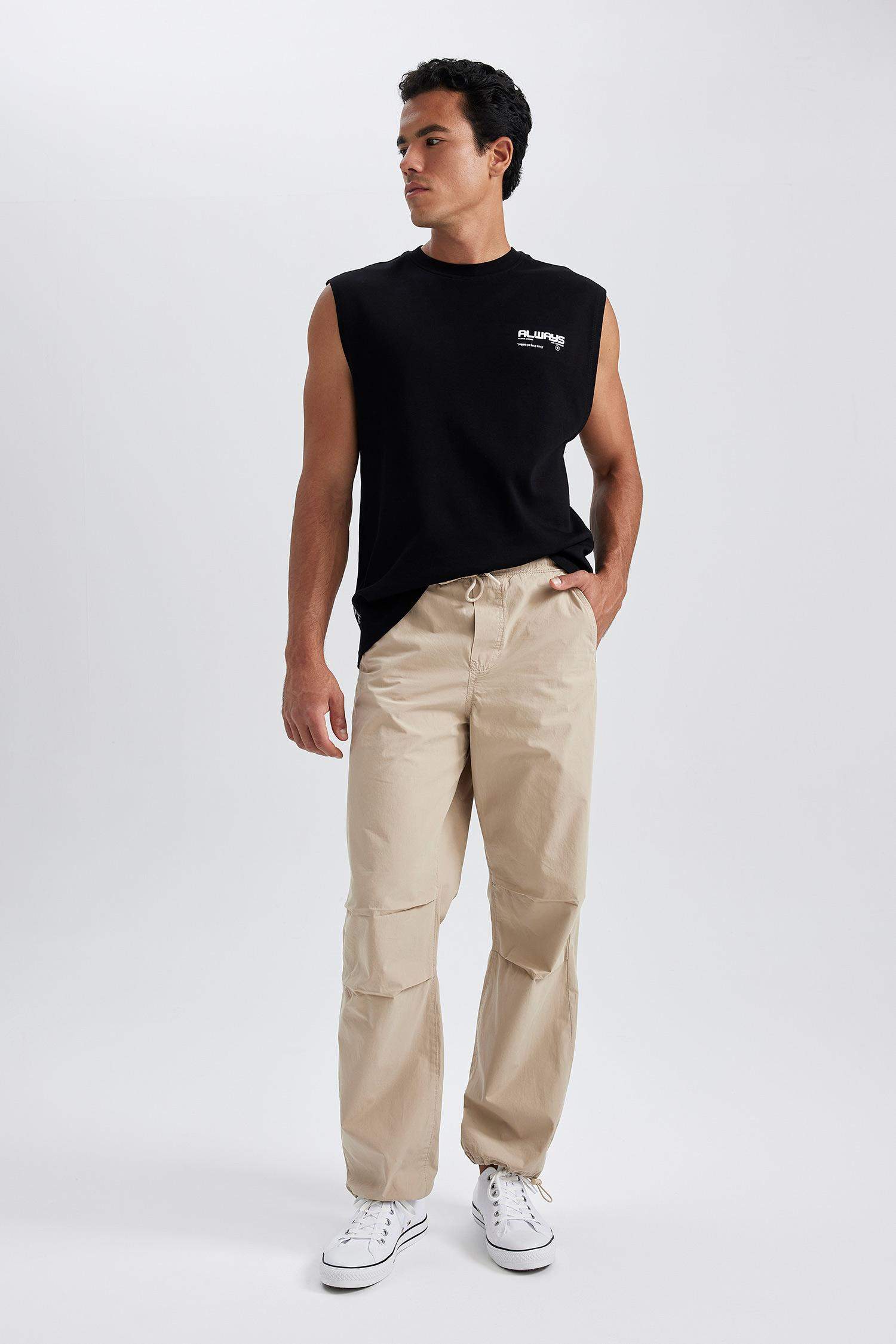 ديباردور أوفر سايز بياقة مستديرة بدون كم مطبوع