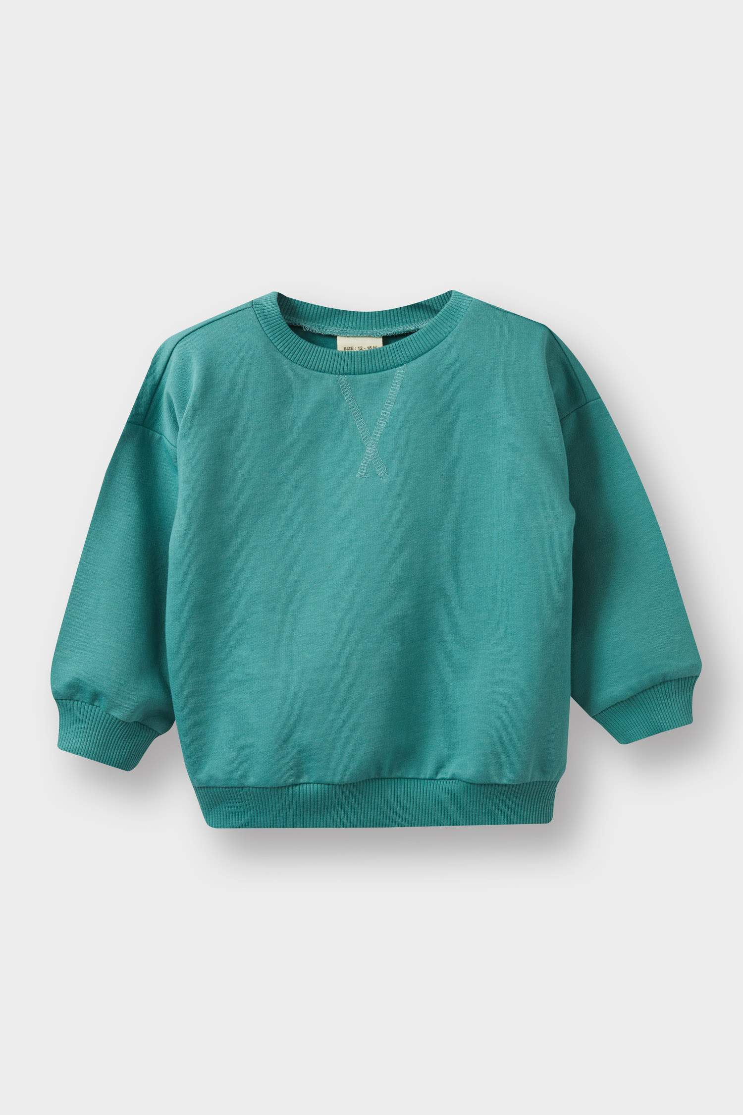 Erkek Bebek Bisiklet Yaka İçi Yumuşak Tüylü Sweatshirt