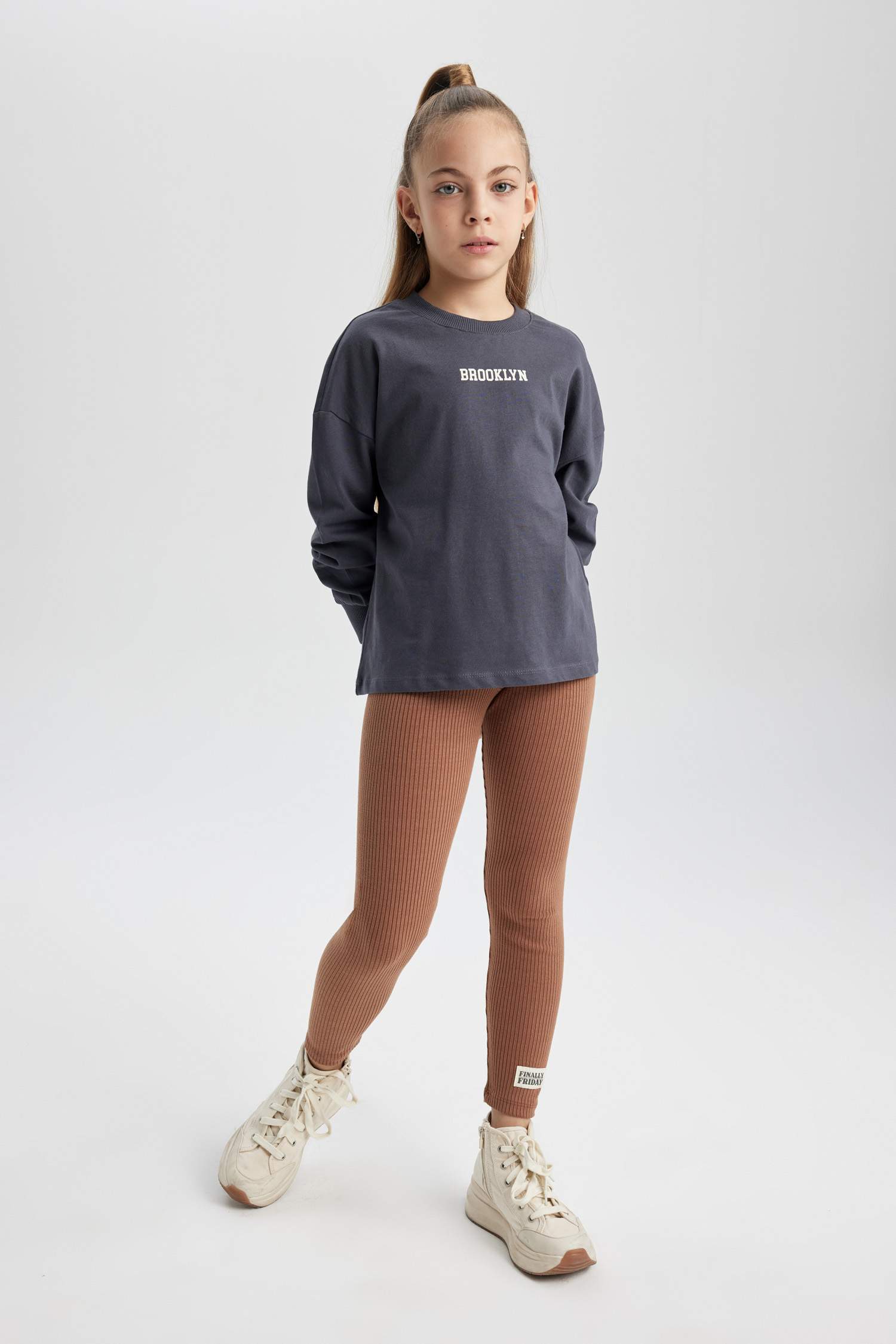 Girl Long Ribbed Camisole Leggings