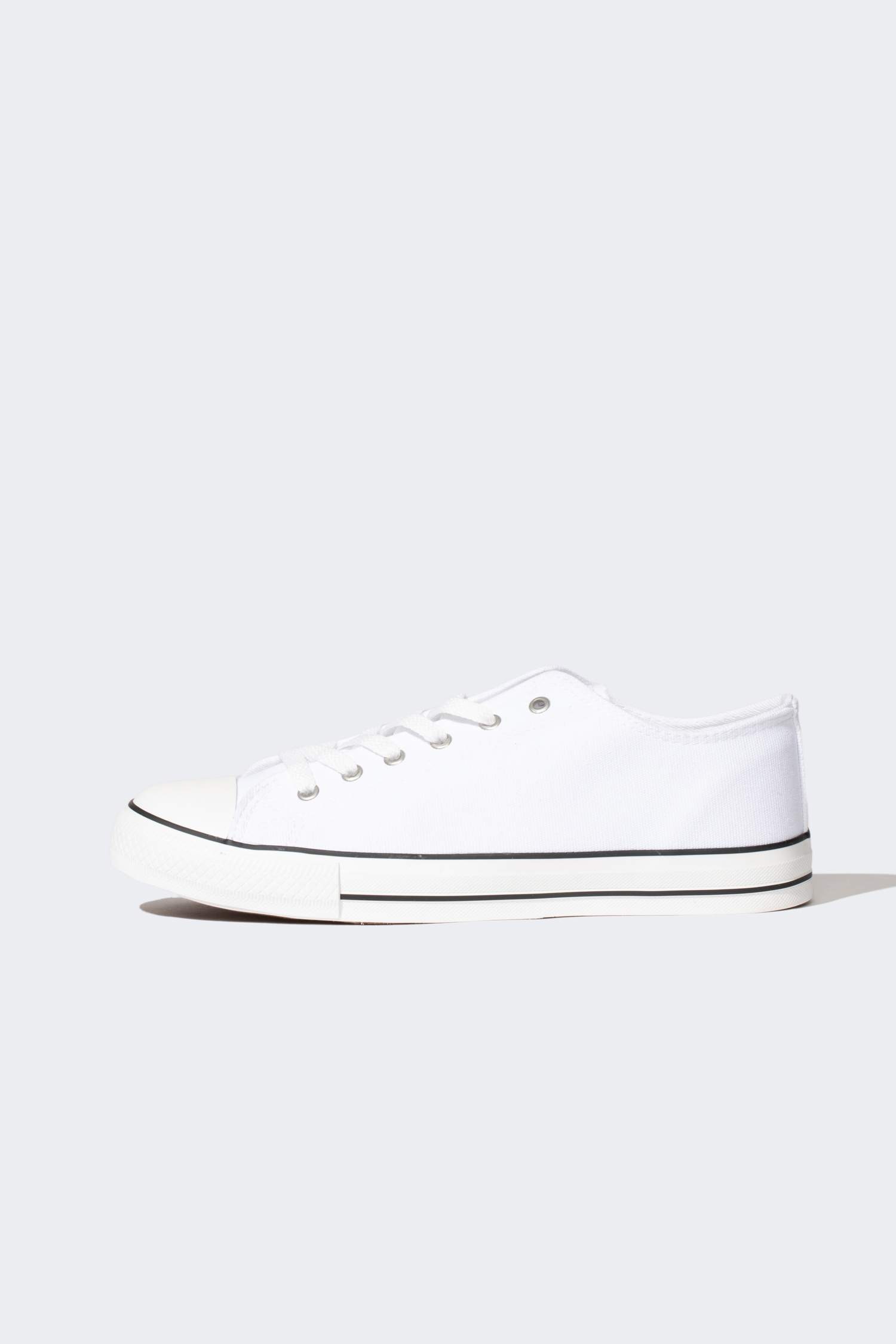Beyaz Erkek Erkek Düz Taban Bağcıklı Keten Sneaker 3059542 | DeFacto