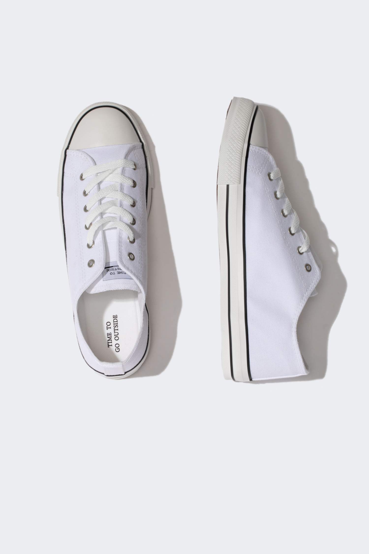Beyaz Erkek Erkek Düz Taban Bağcıklı Keten Sneaker 3059542 | DeFacto