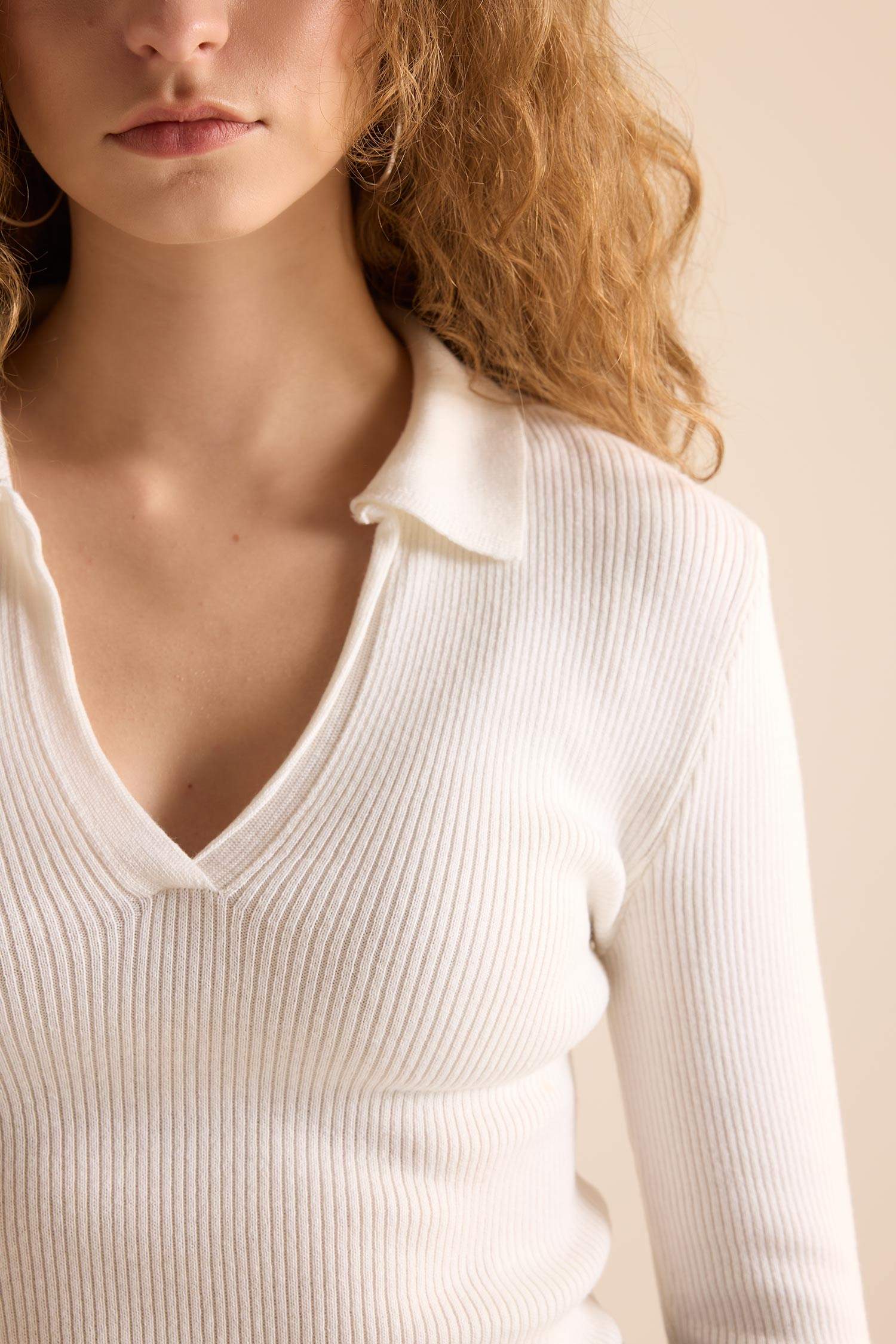 Fitted Polo Yaka Triko Kazak