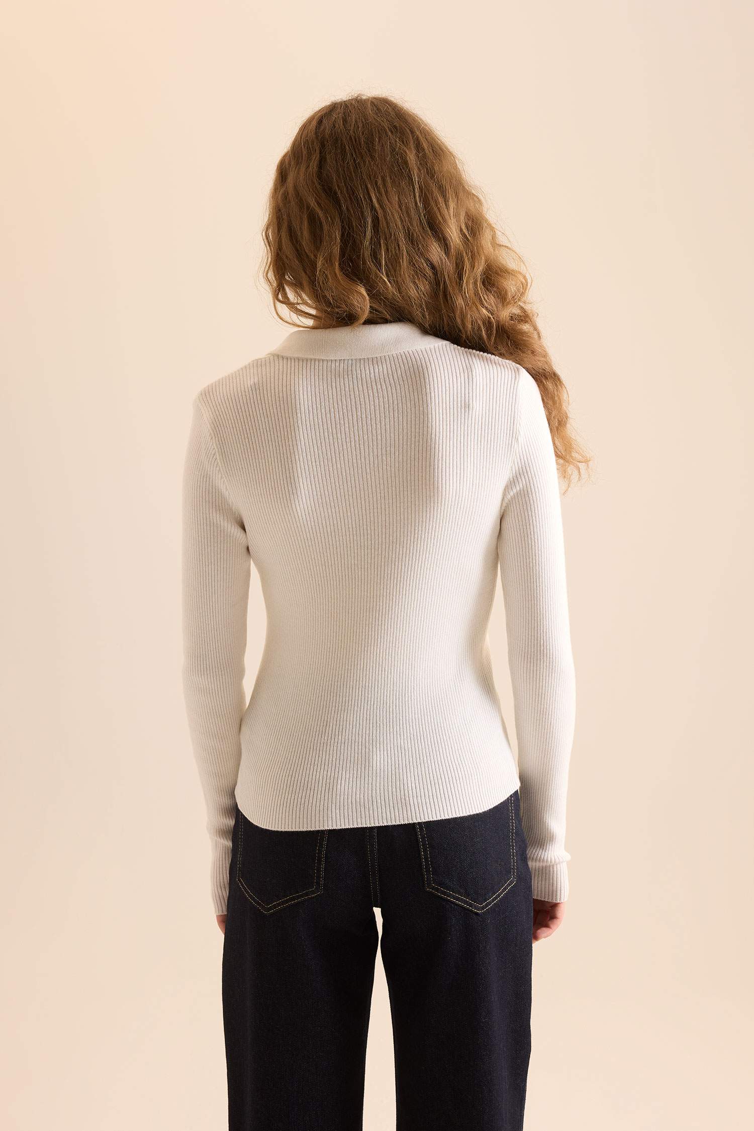 Fitted Polo Yaka Triko Kazak