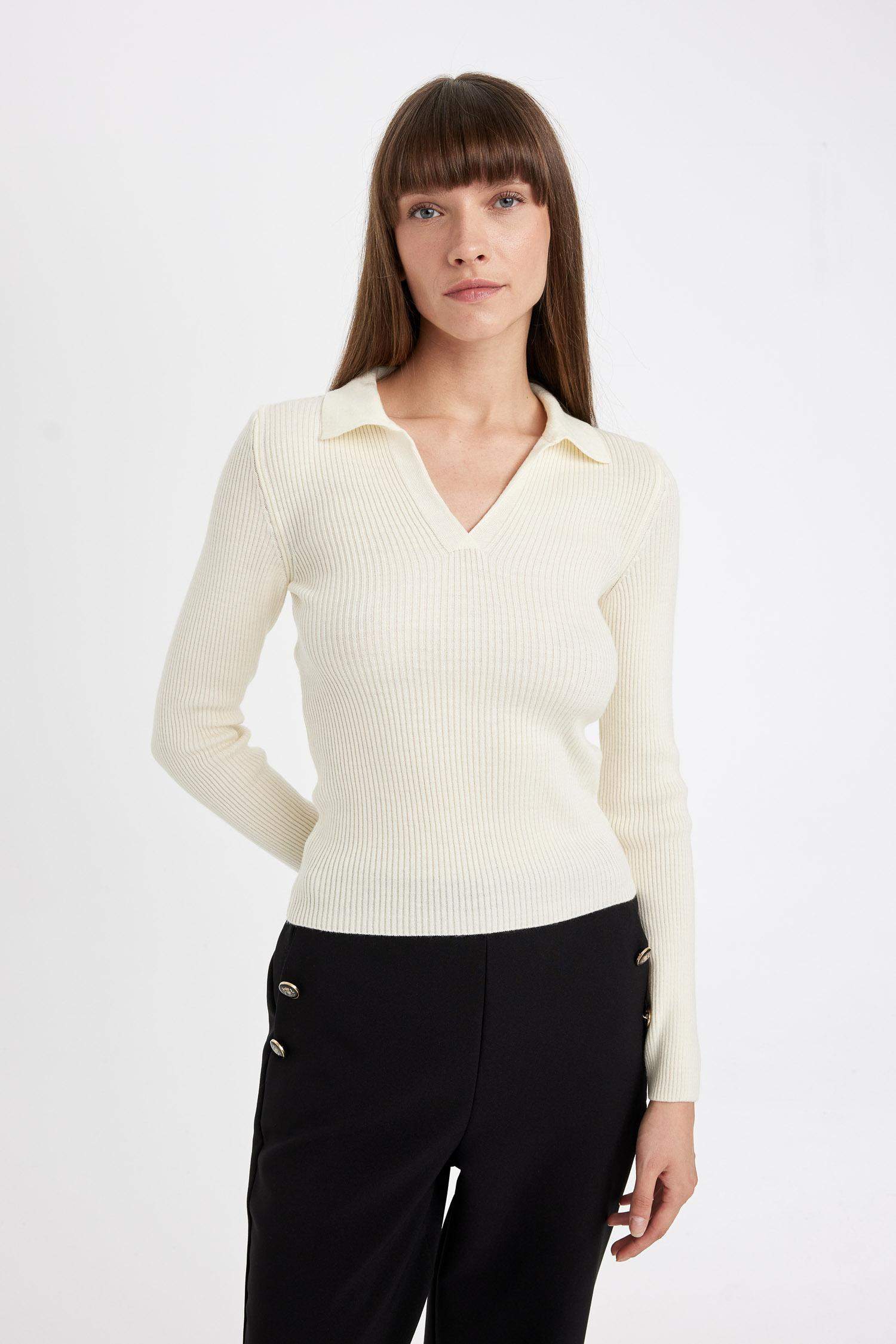 Fitted Polo Yaka Triko Kazak