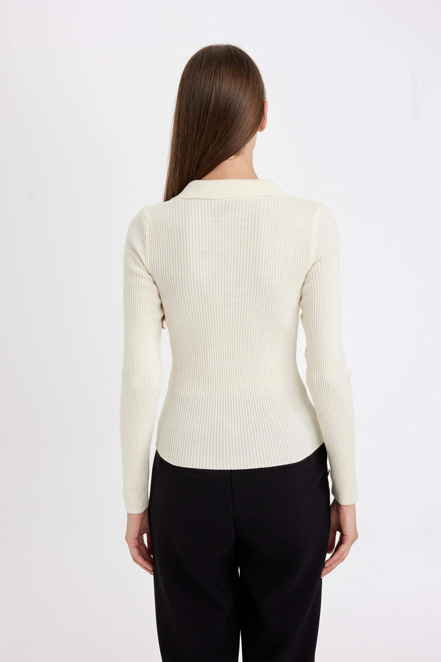 Fitted Polo Yaka Triko Kazak