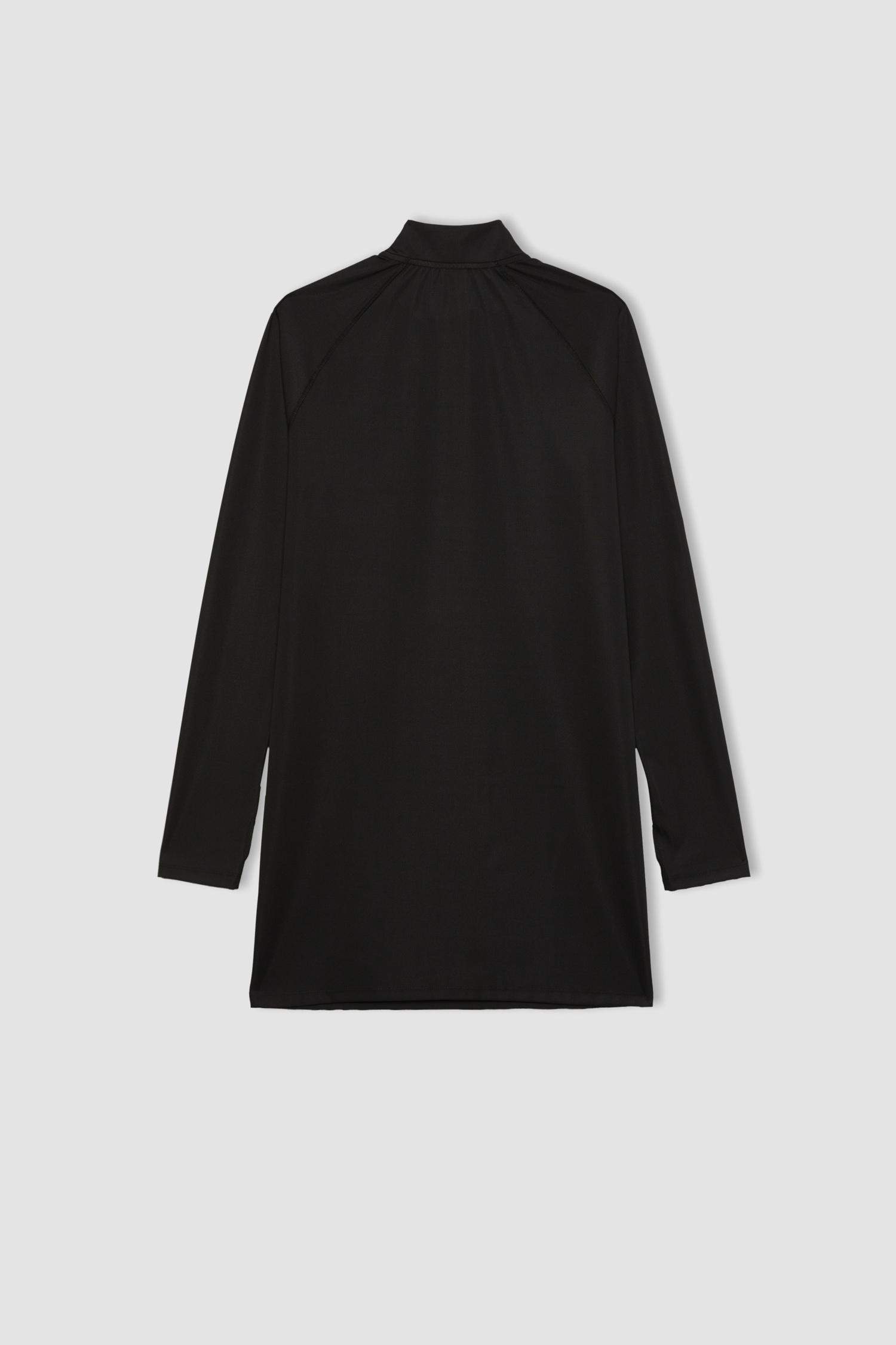 DeFactoFit Long Fit Dik Yaka Baskılı Sporcu Uzun Kollu Tişört