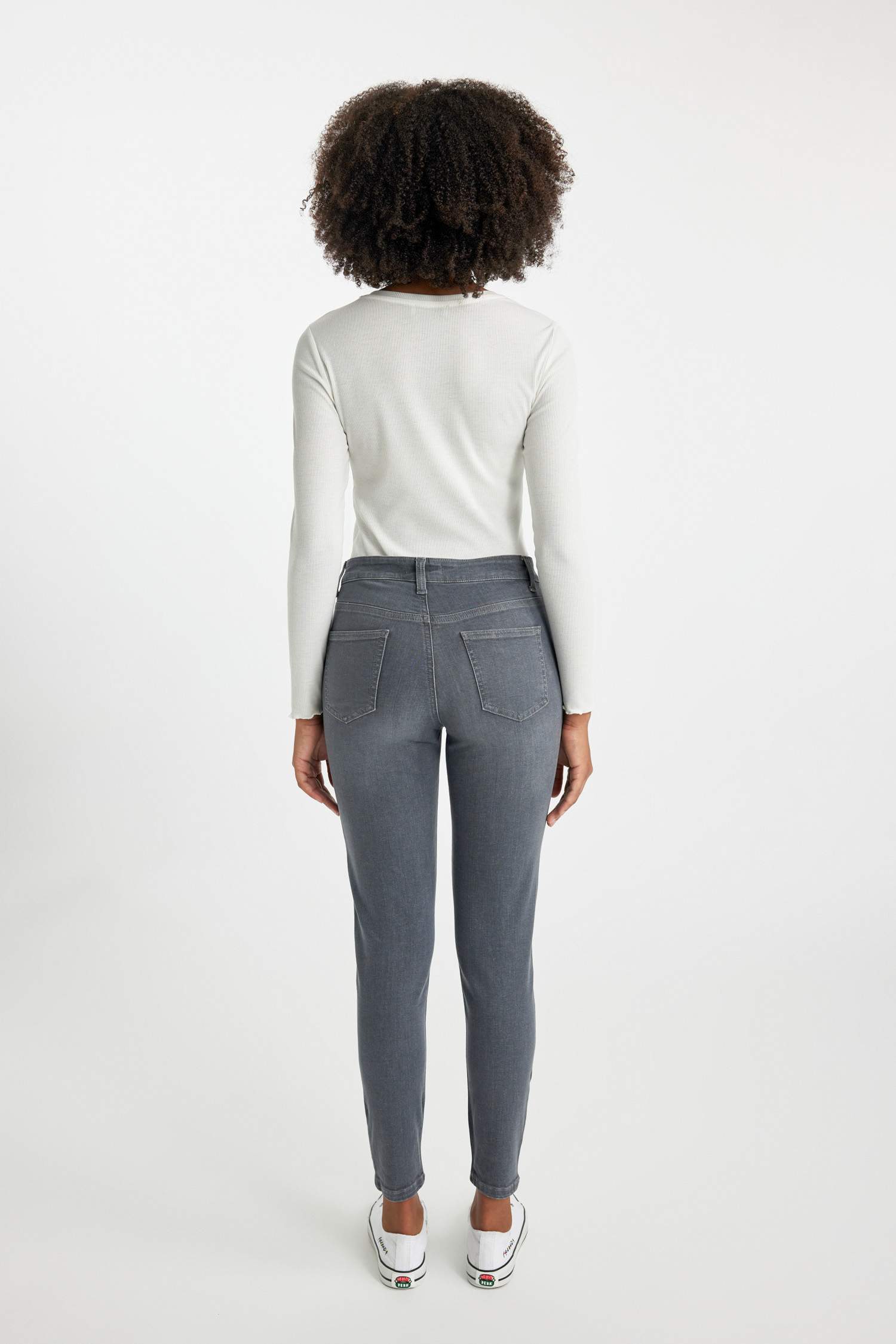 Rebeca Skinny Fit Normal Bel Cepli Dar Paça Uzun Boy Jean Pantolon