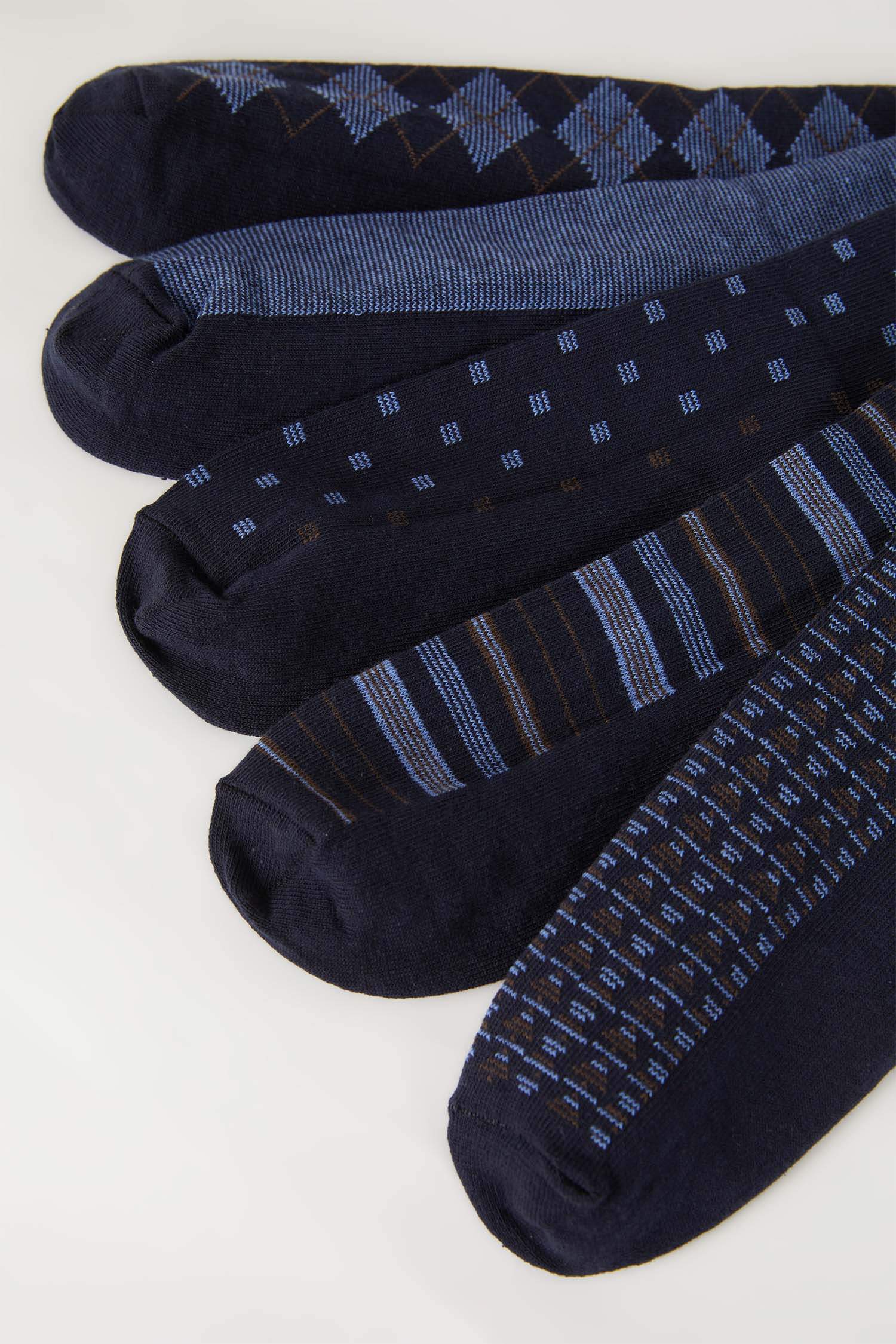 جوارب طويلة قطن رجالي - 5 قطع