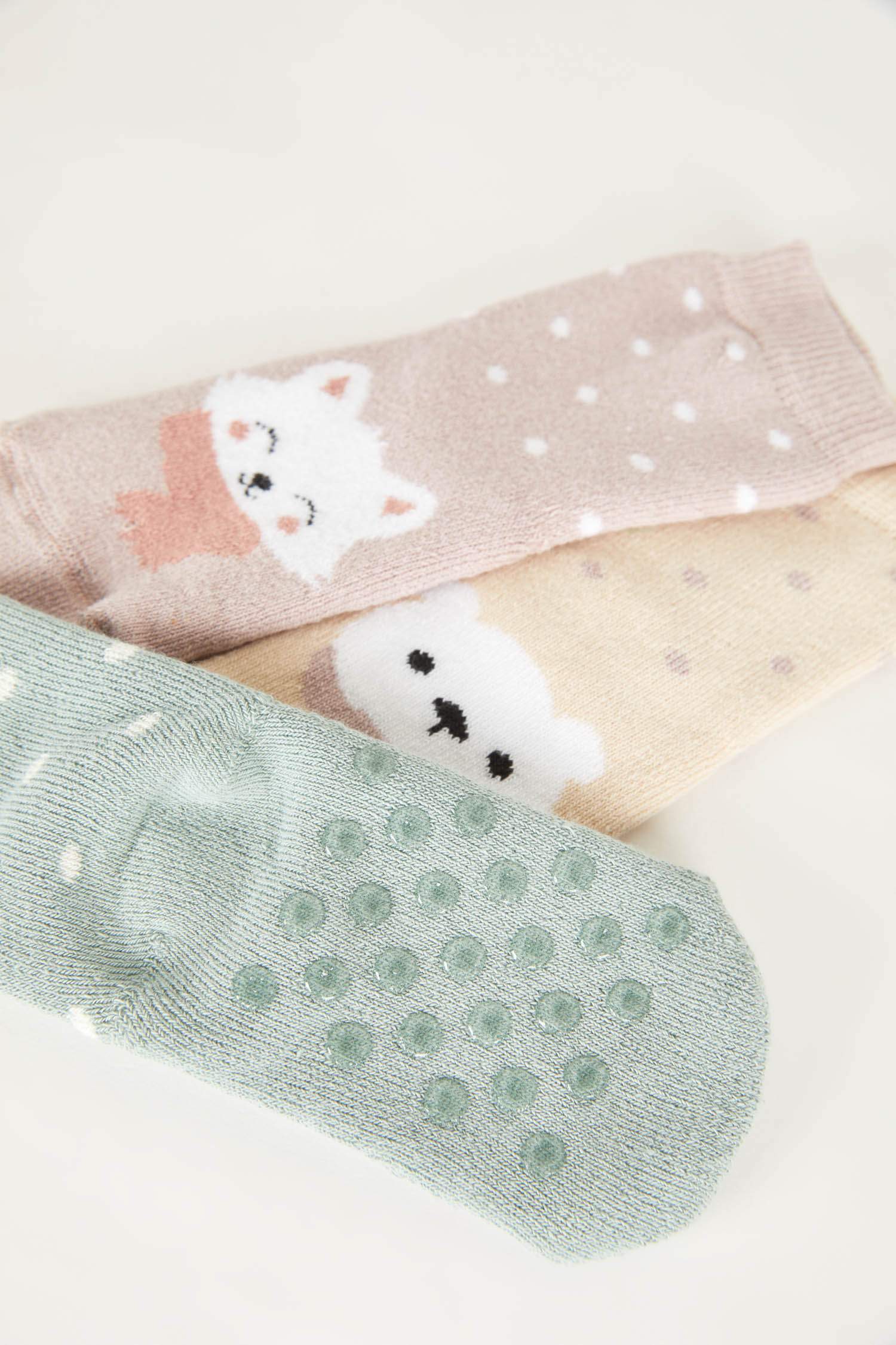 Длинные носки из хлопка для малышей девочек, 3 пары