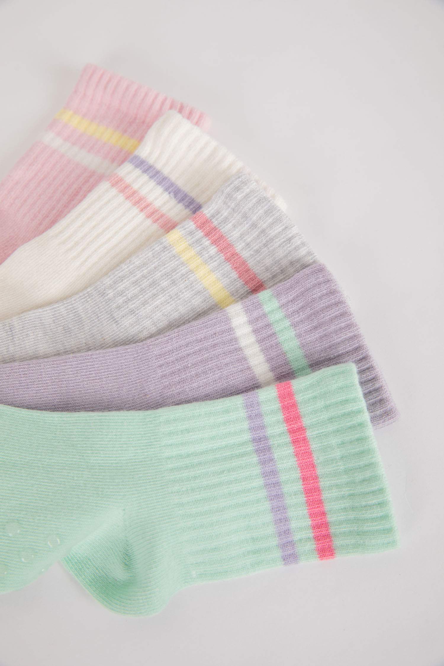 جوارب طويلة قطن بناتي - 5 قطع