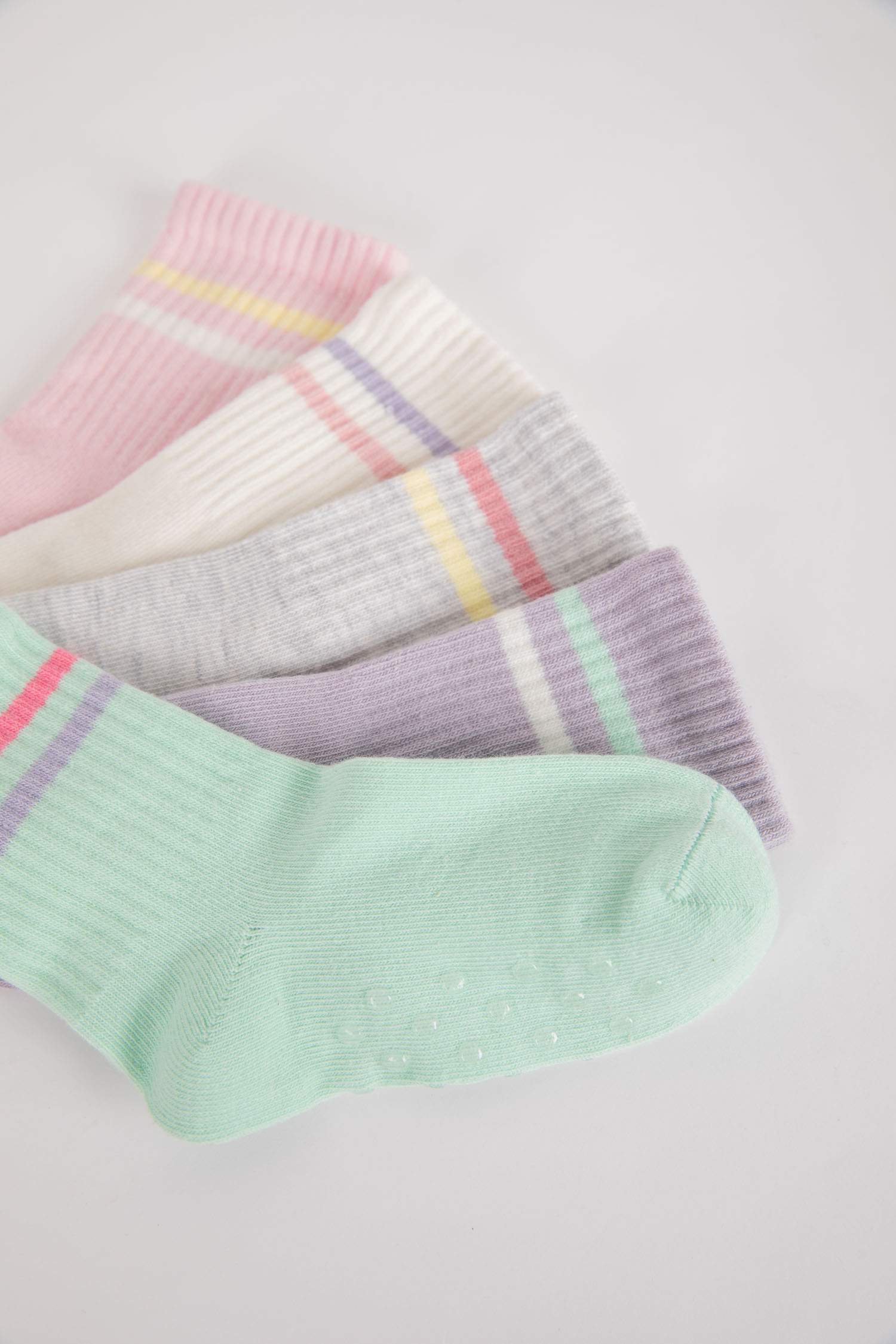 جوارب طويلة قطن بناتي - 5 قطع