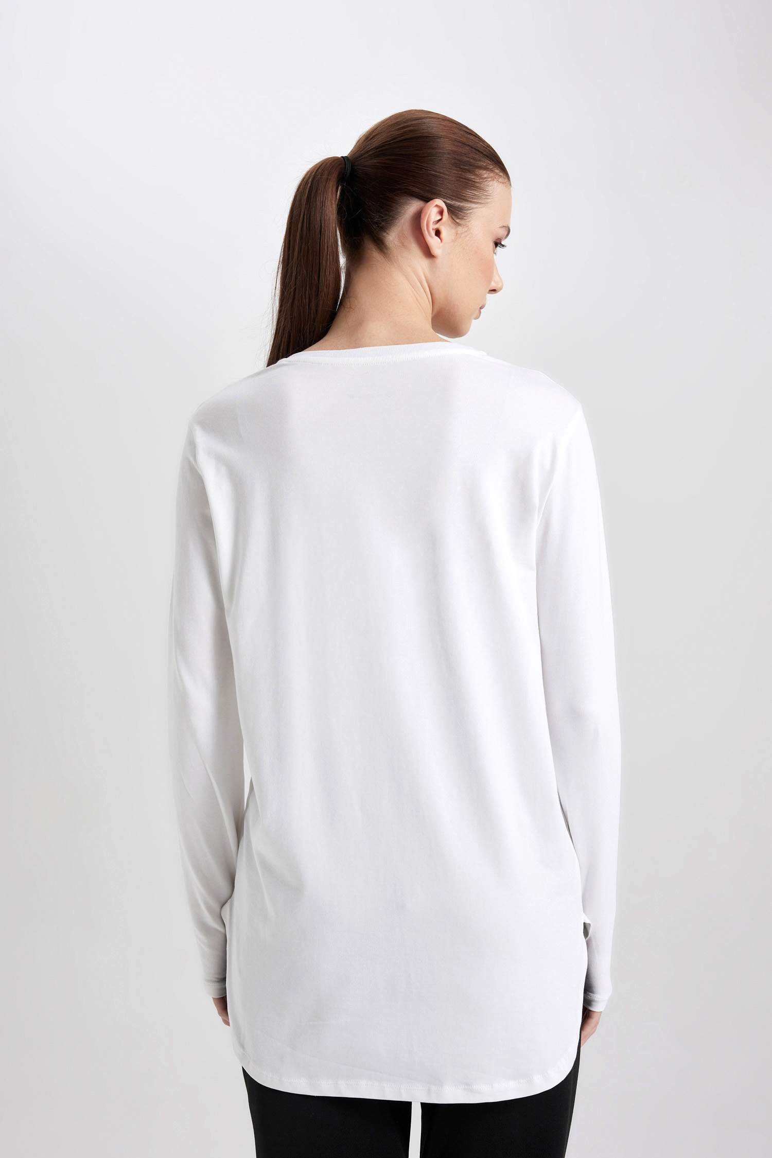 DeFactoFit Long Fit Crew Neck Sports Long Sleeve T-Shirt