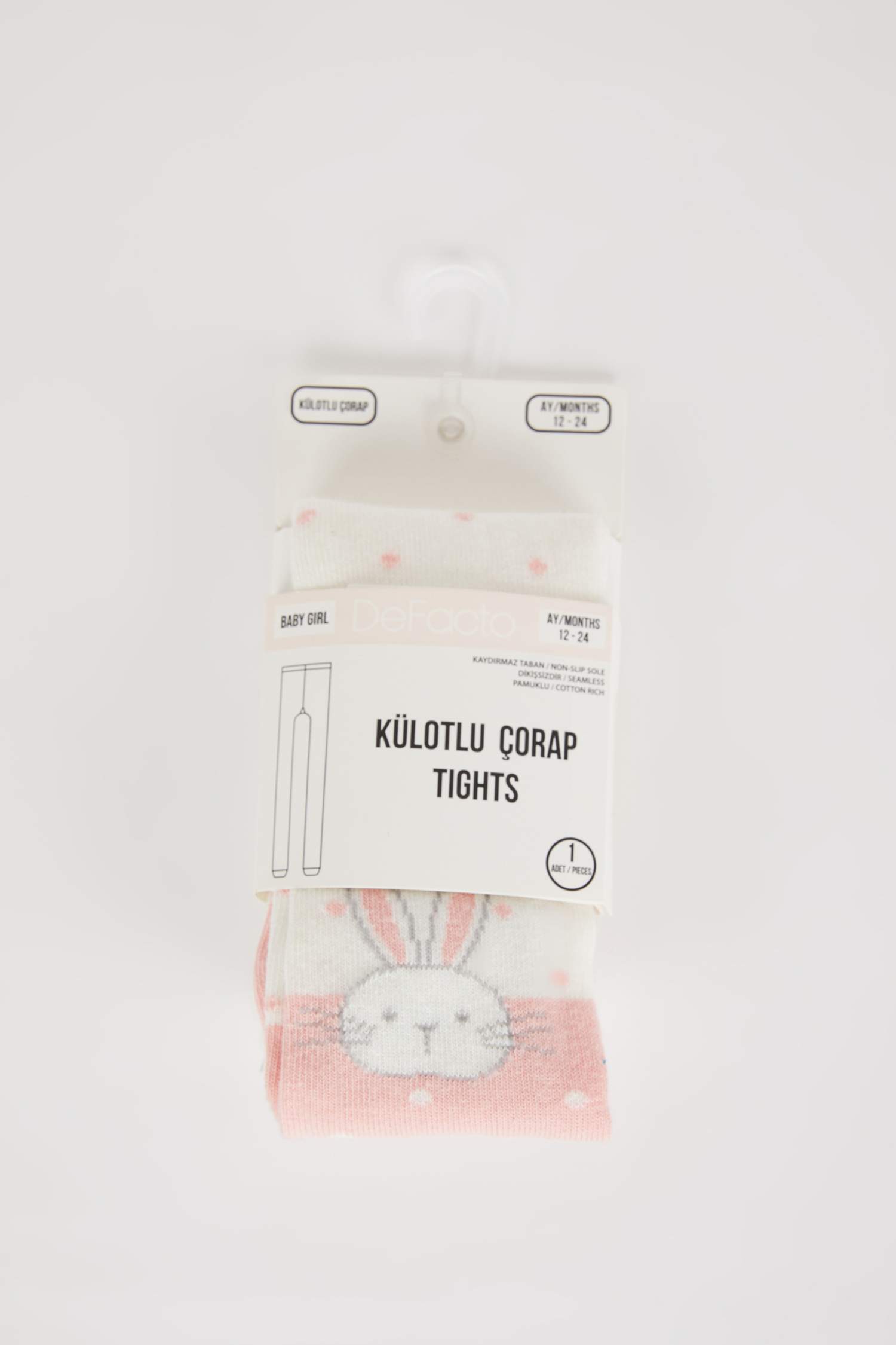 Kız Bebek Kaydırmaz Taban Pamuklu Külotlu Çorap