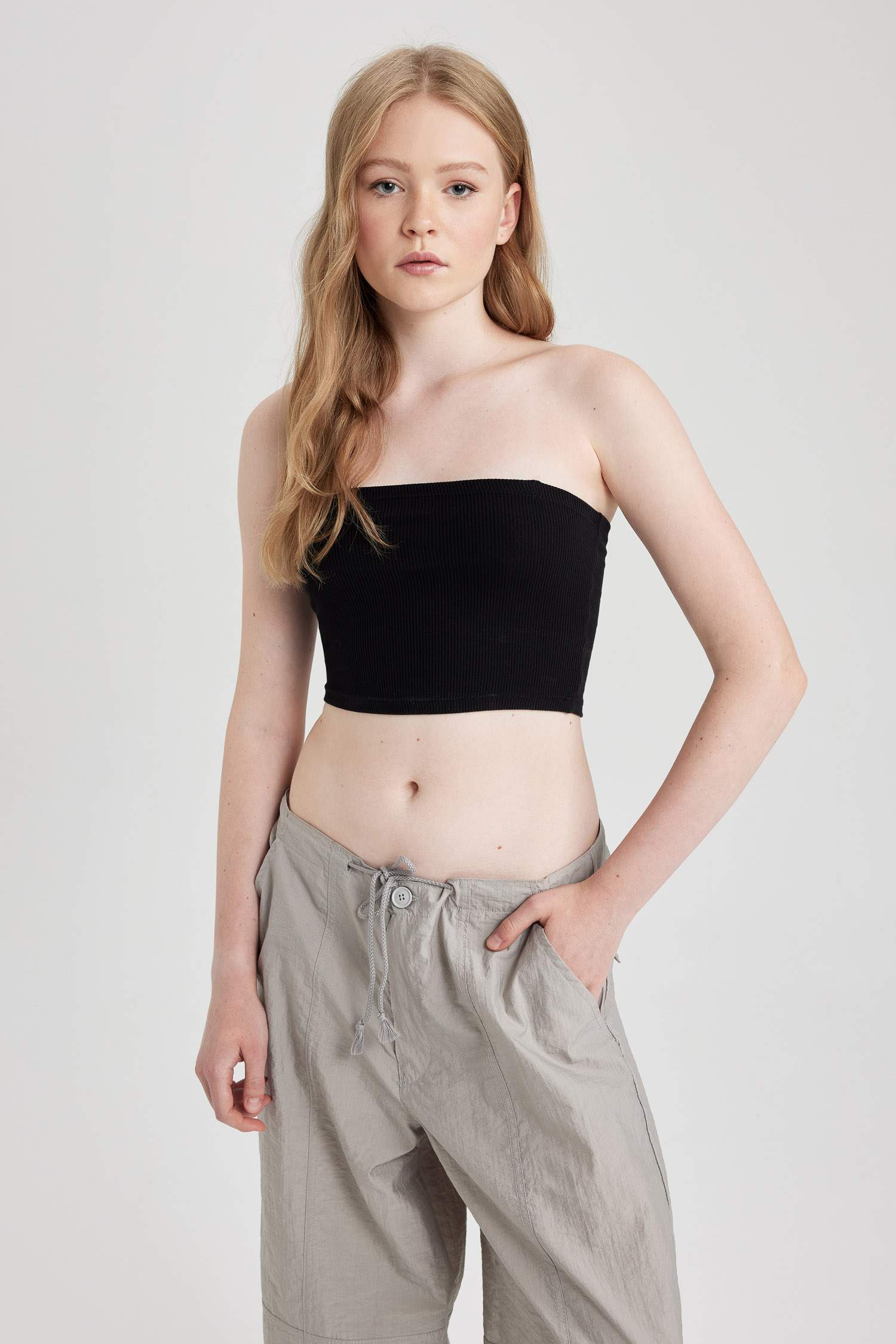 Coool Fitted Straplez Siyah Fitilli Kaşkorse Atlet