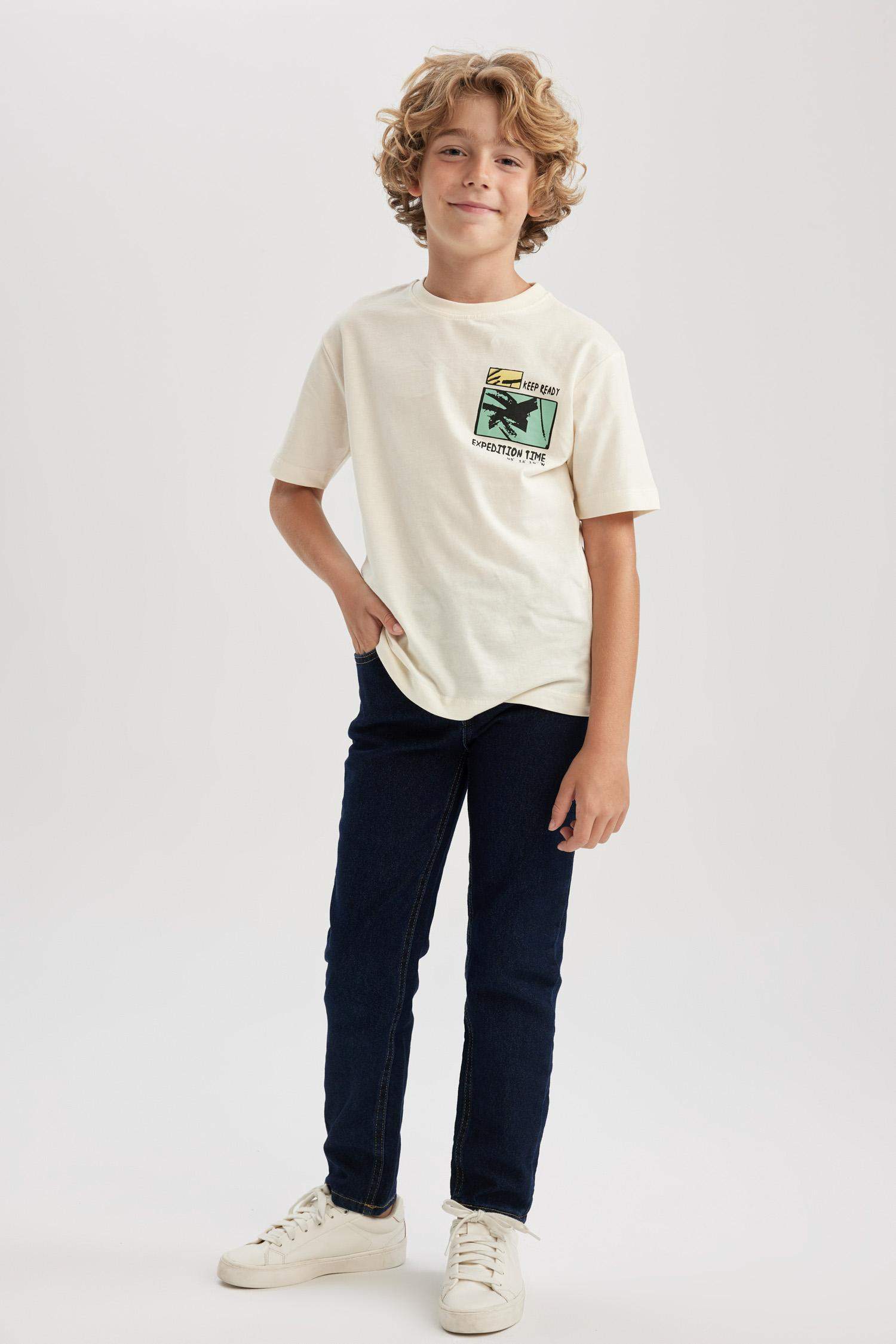 بنطلون جينز سليم فيت برجل ضيق